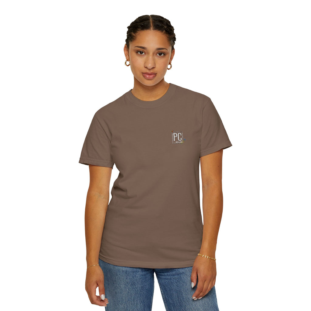 Poetic Chaos embroided white floral logo
