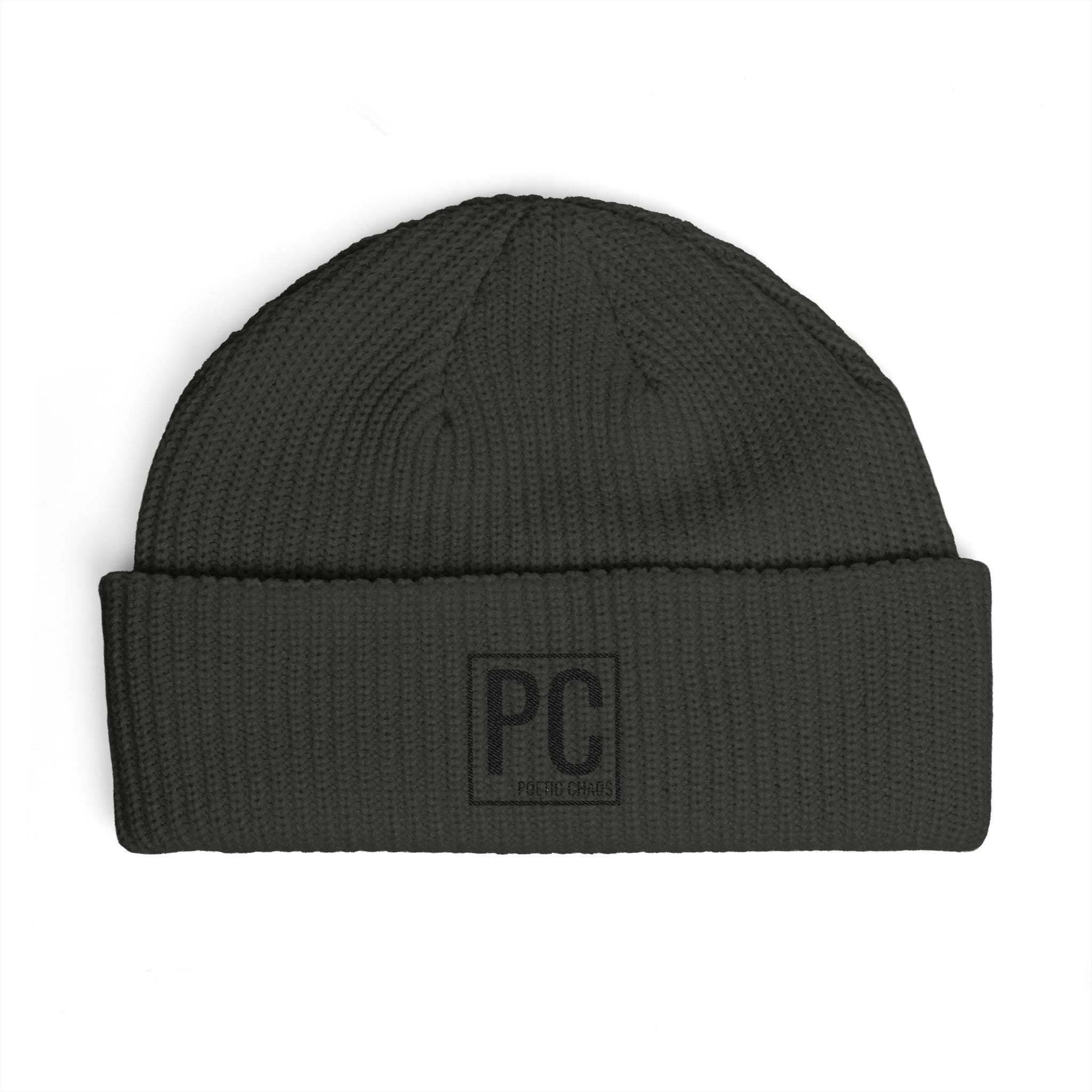 PC Logo Cuff Beanie — Knit Winter Hat with Embroidered Patch
