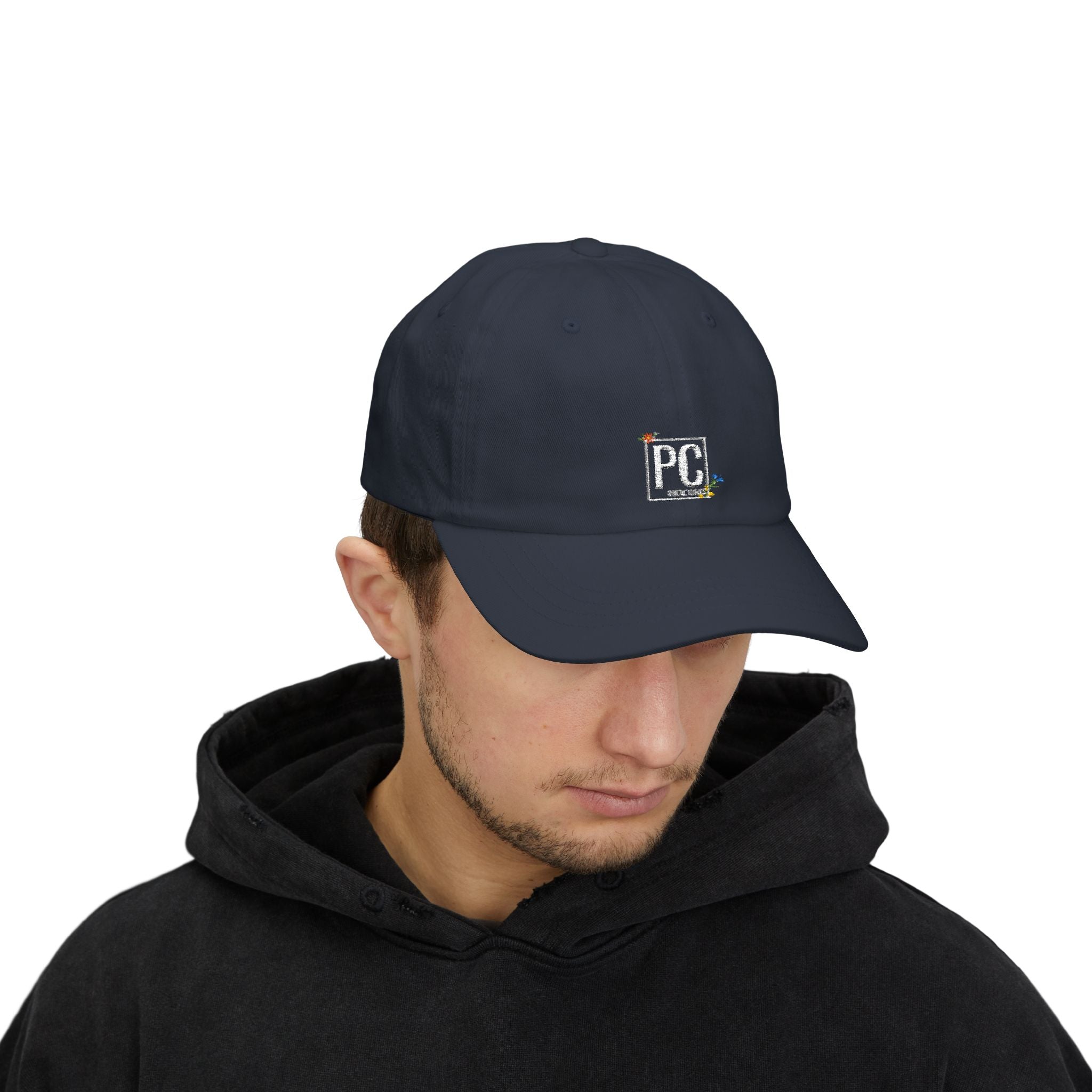 Poetic Chaos Dad Cap white Floral logo Embroidered Baseball Hat