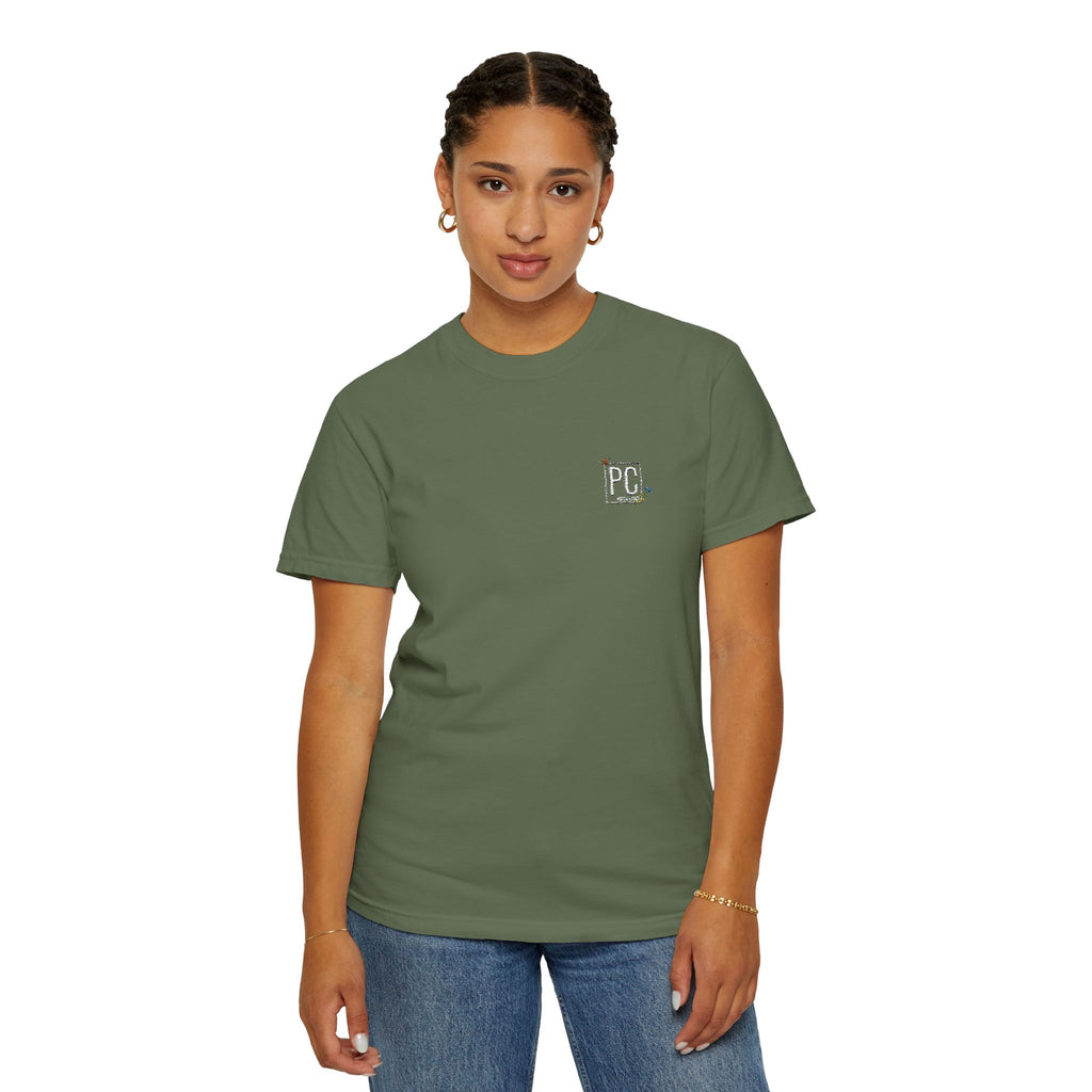 Poetic Chaos embroided white floral logo