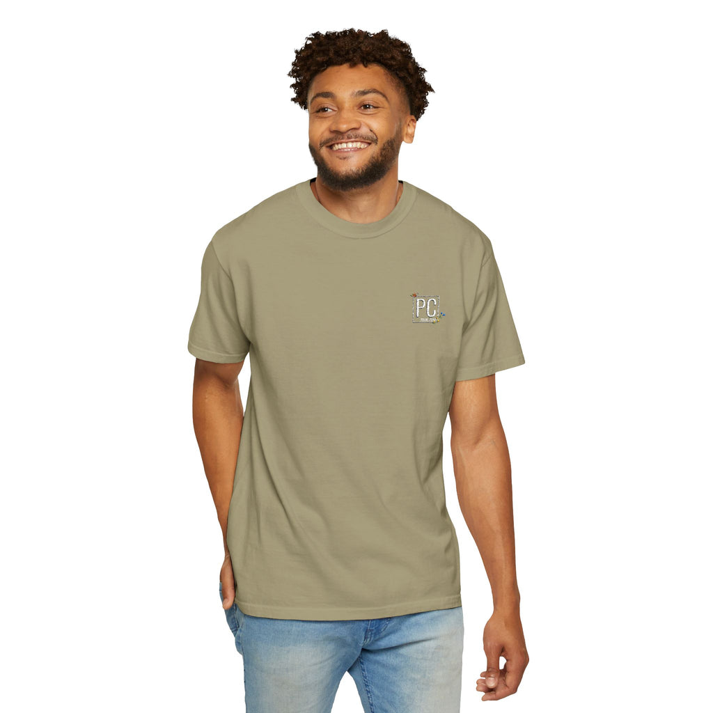 Poetic Chaos embroided white floral logo