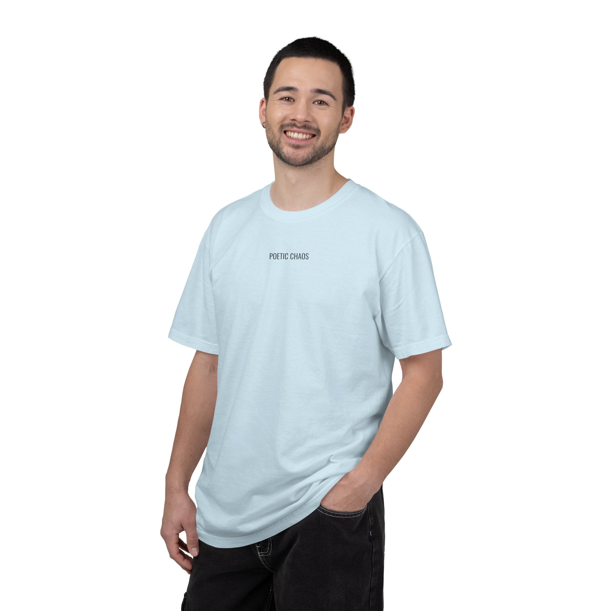 Poetic Chaos T-Shirt — Minimal Text Graphic Tee ("Poetic Chaos")
