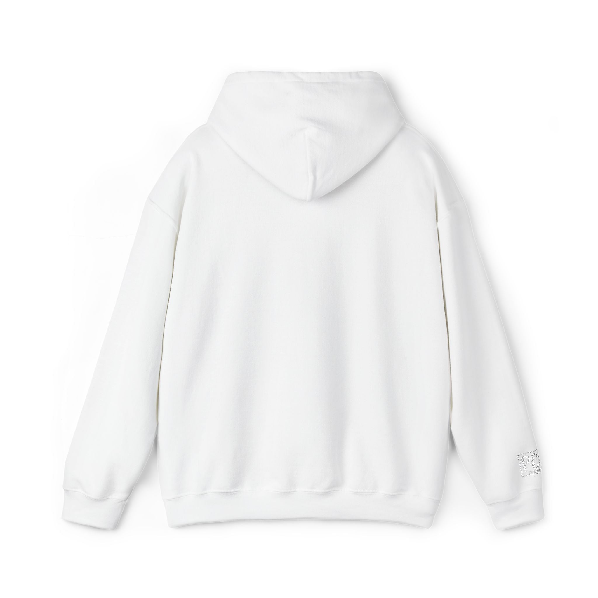 Poetic Chaos embroided white logo hoodie