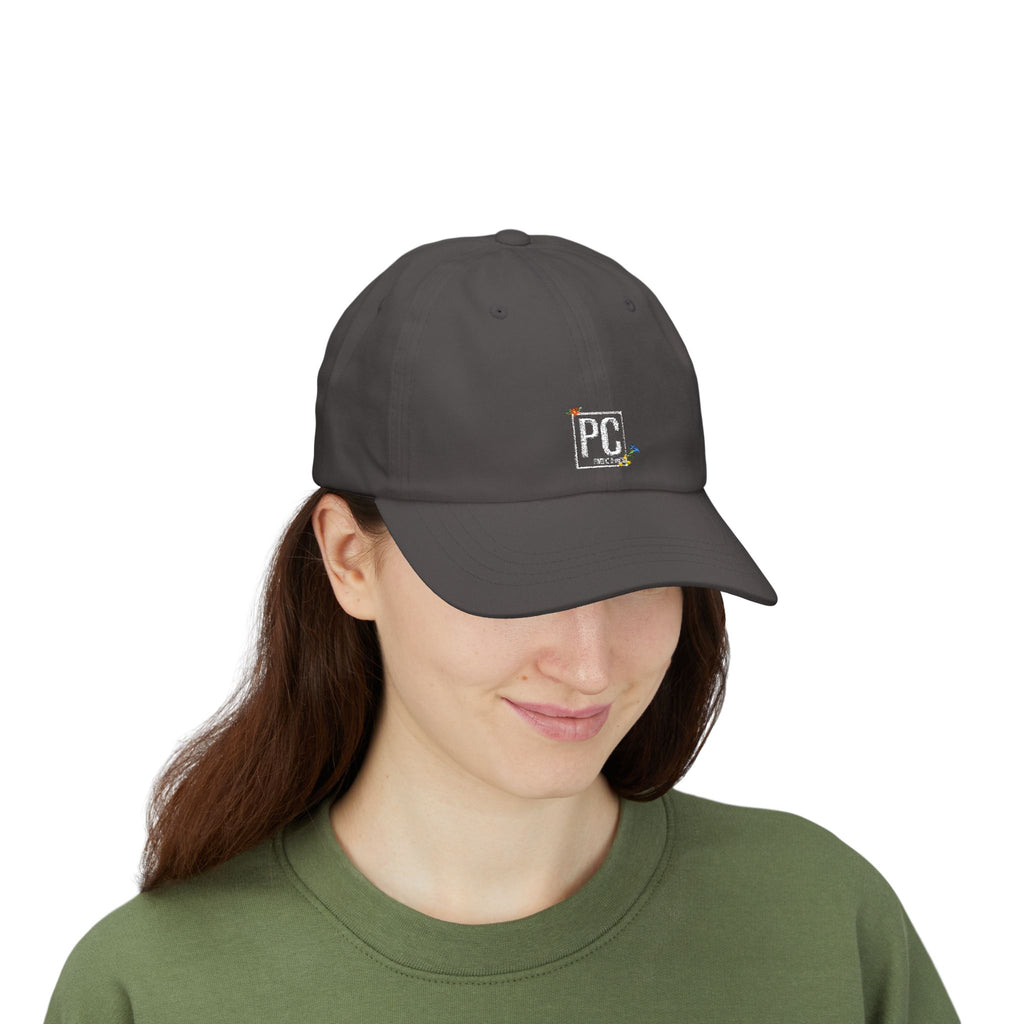 Poetic Chaos Dad Cap white Floral logo Embroidered Baseball Hat