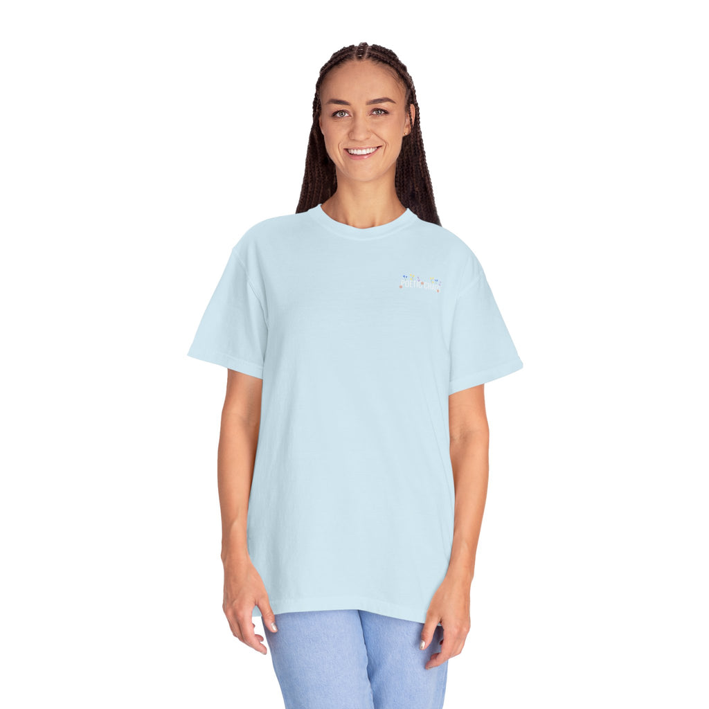 Poetic chaos minimal t-shirts floral white label