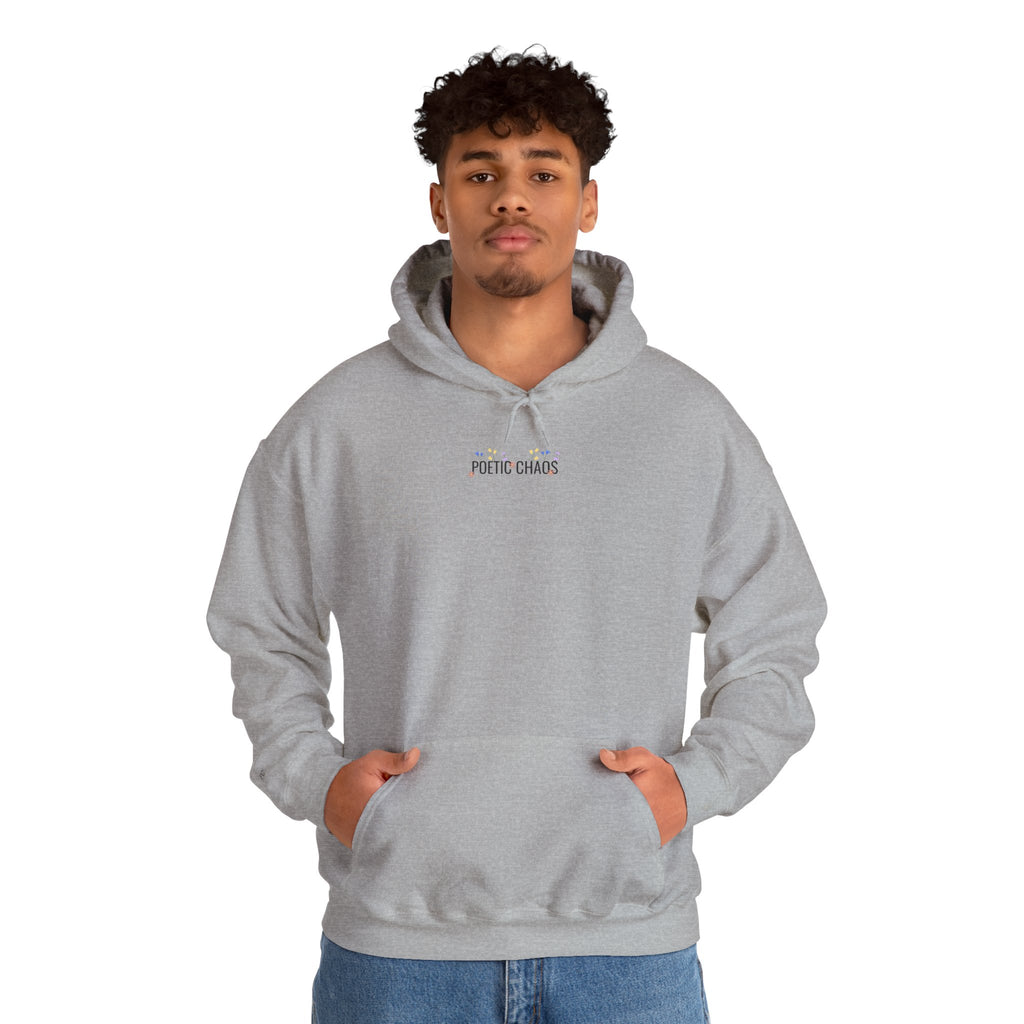 Minimalist 'Pale Chaos' Hoodie – Subtle Text floral Logo Pullover