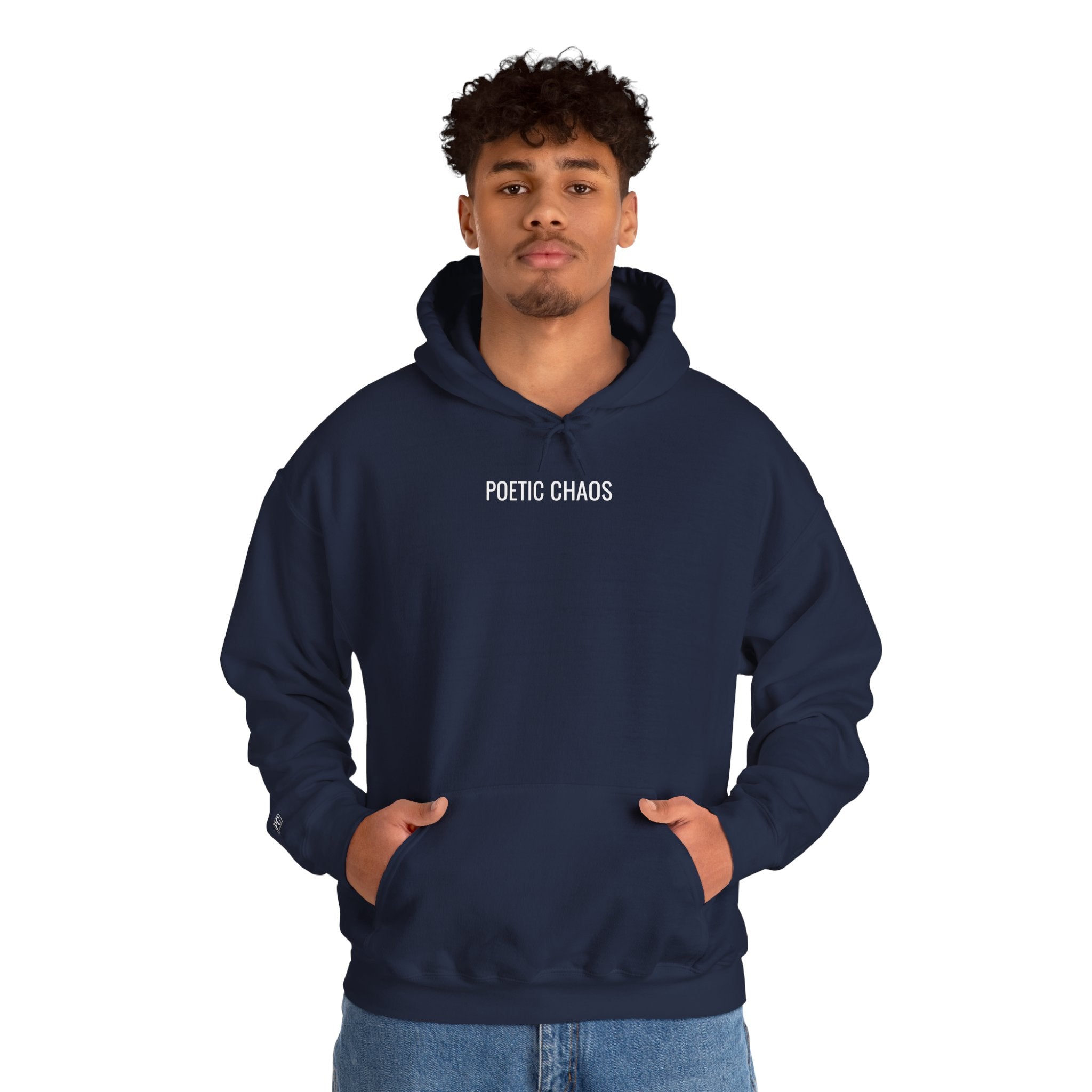 Poetic Chaos Hoodie — Minimal Black Streetwear Pullover white label