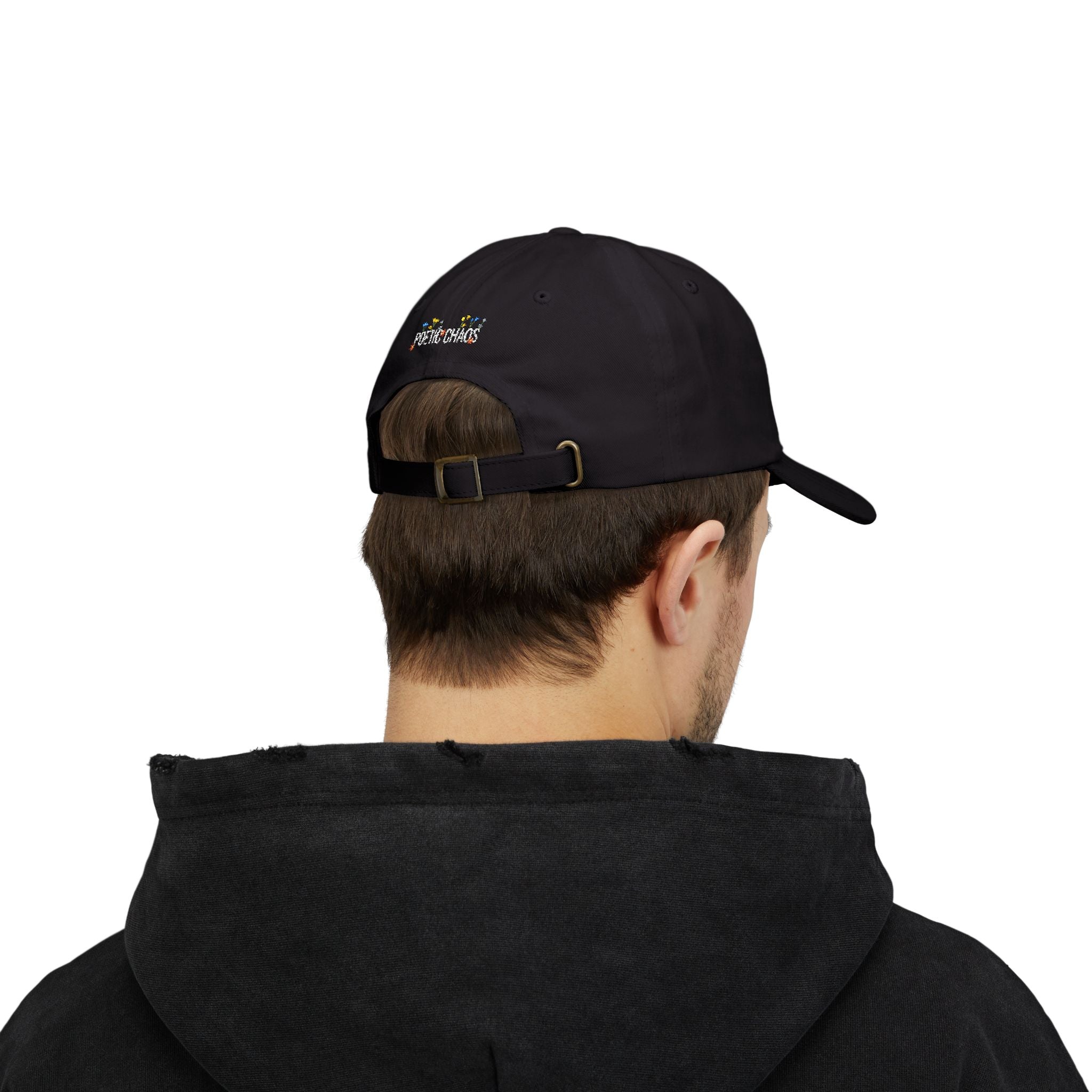 Poetic Chaos Dad Cap white Floral logo Embroidered Baseball Hat