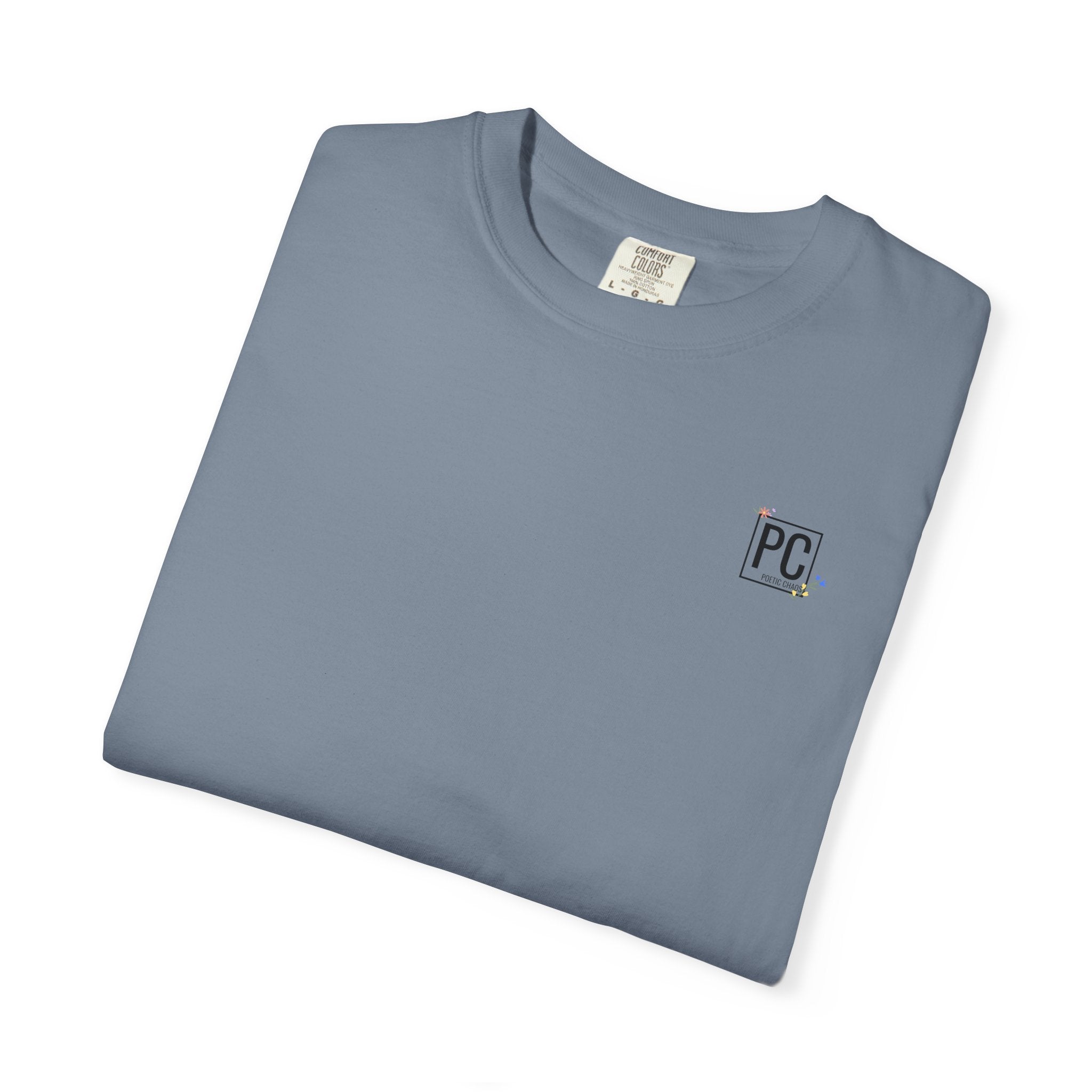 Poetic Chaos Logo T-Shirt — floral design
