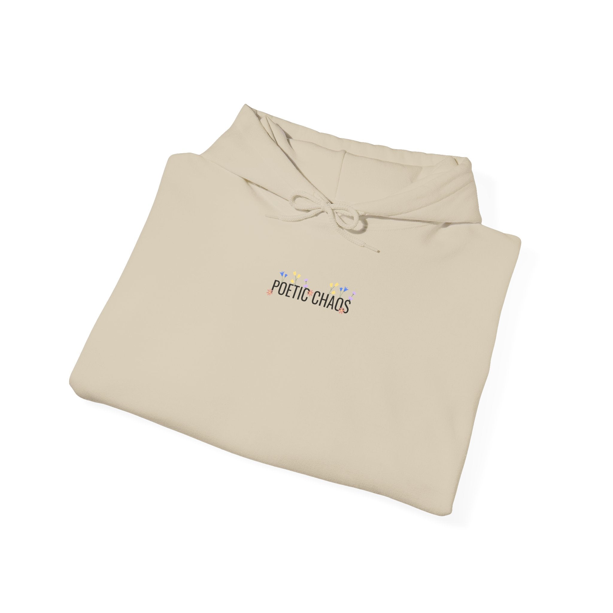 Minimalist 'Pale Chaos' Hoodie – Subtle Text floral Logo Pullover