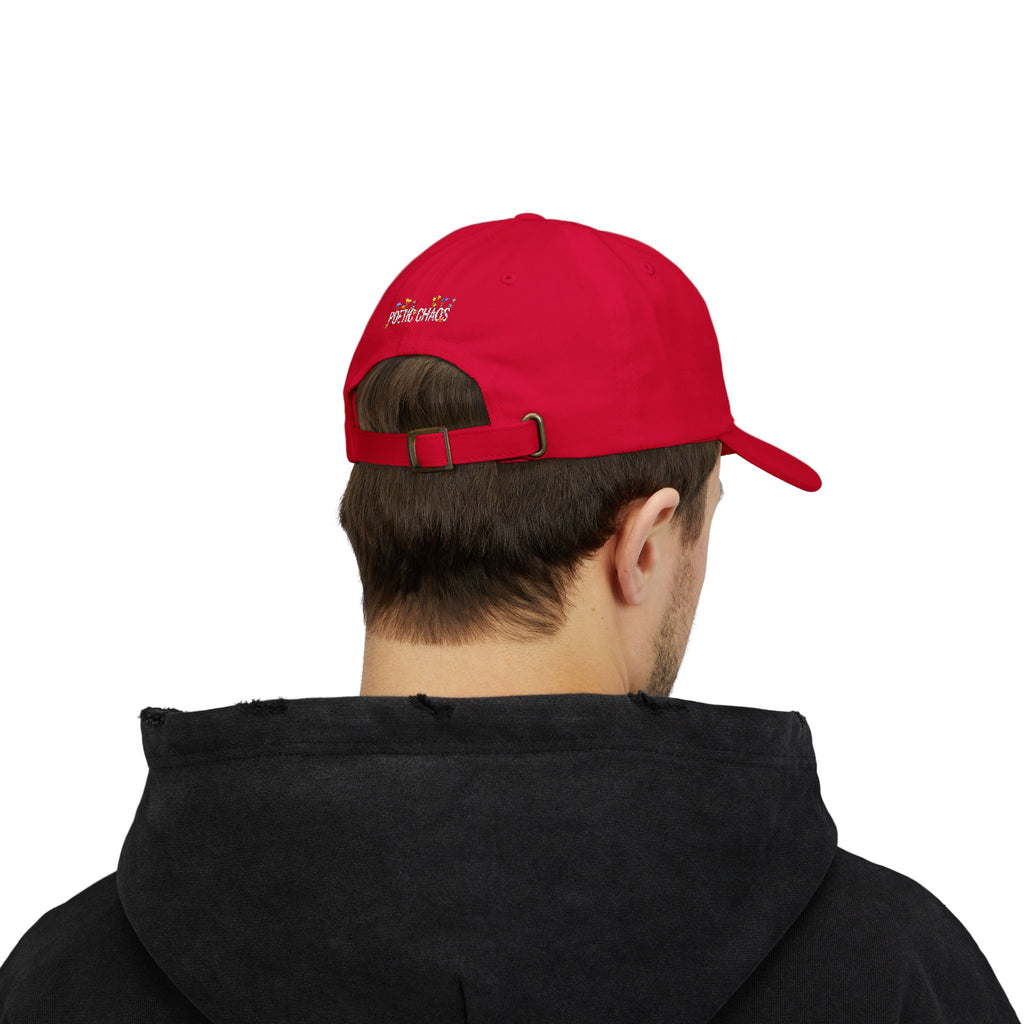 Poetic Chaos Dad Cap white Floral logo Embroidered Baseball Hat