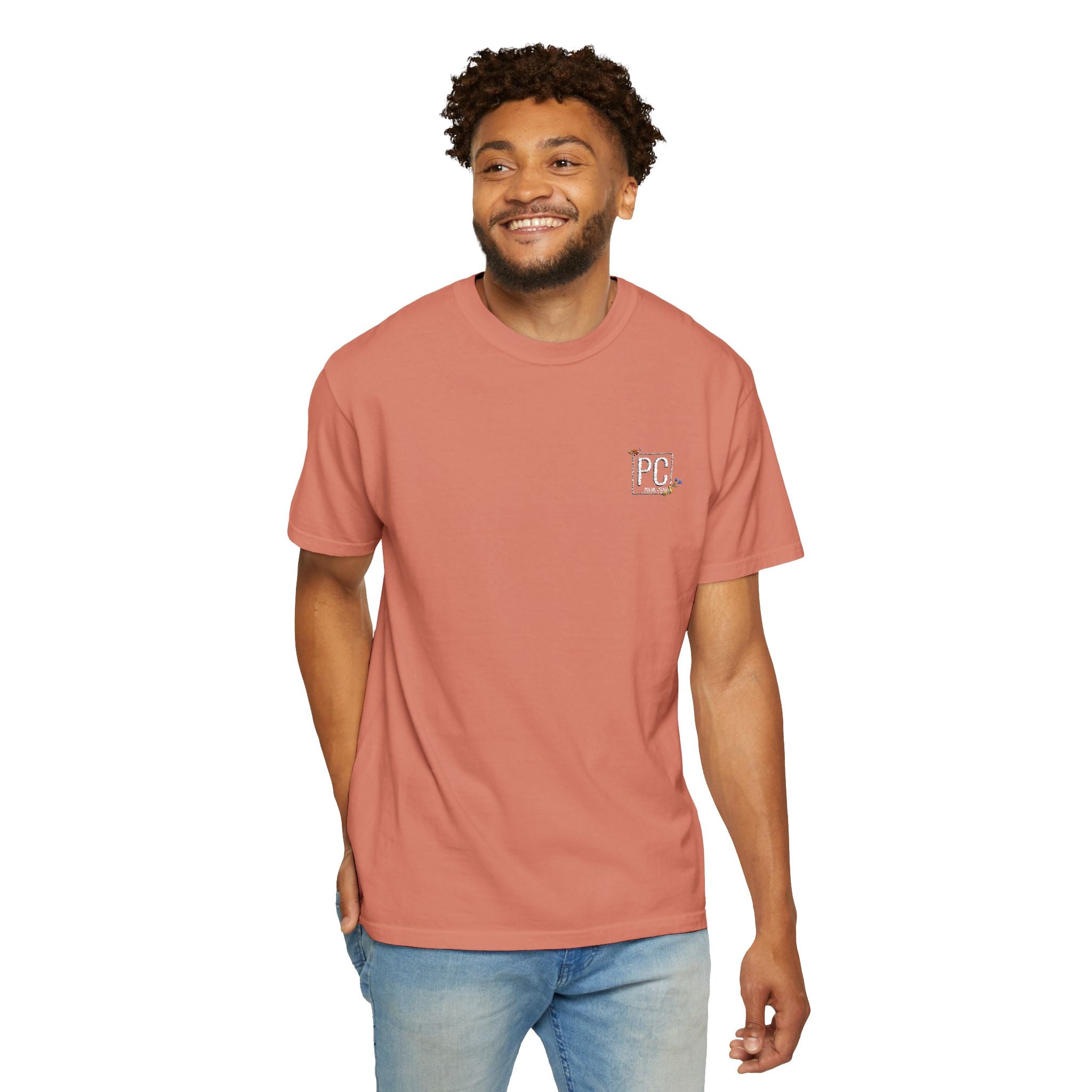 Poetic Chaos embroided white floral logo