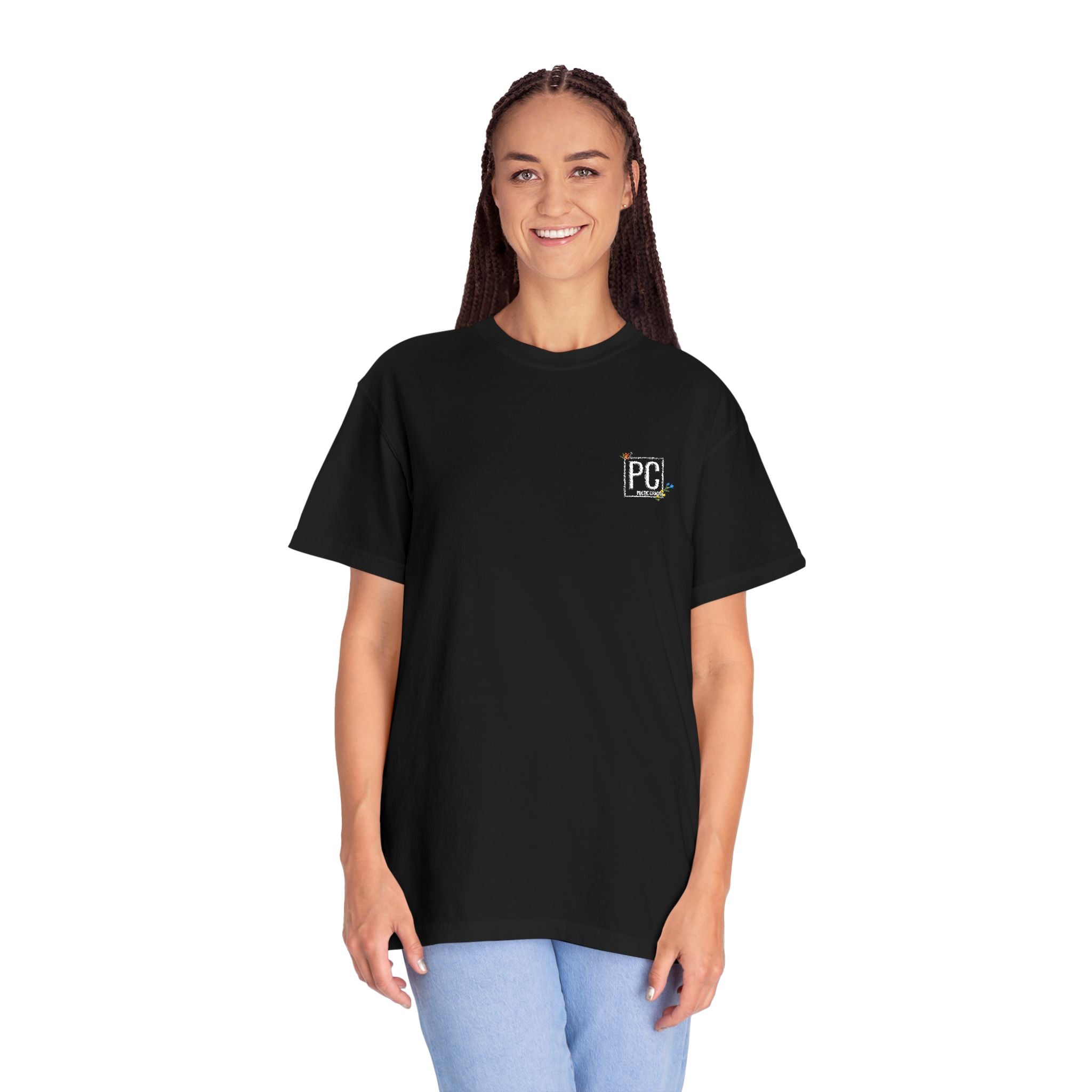 Poetic Chaos embroided white floral logo