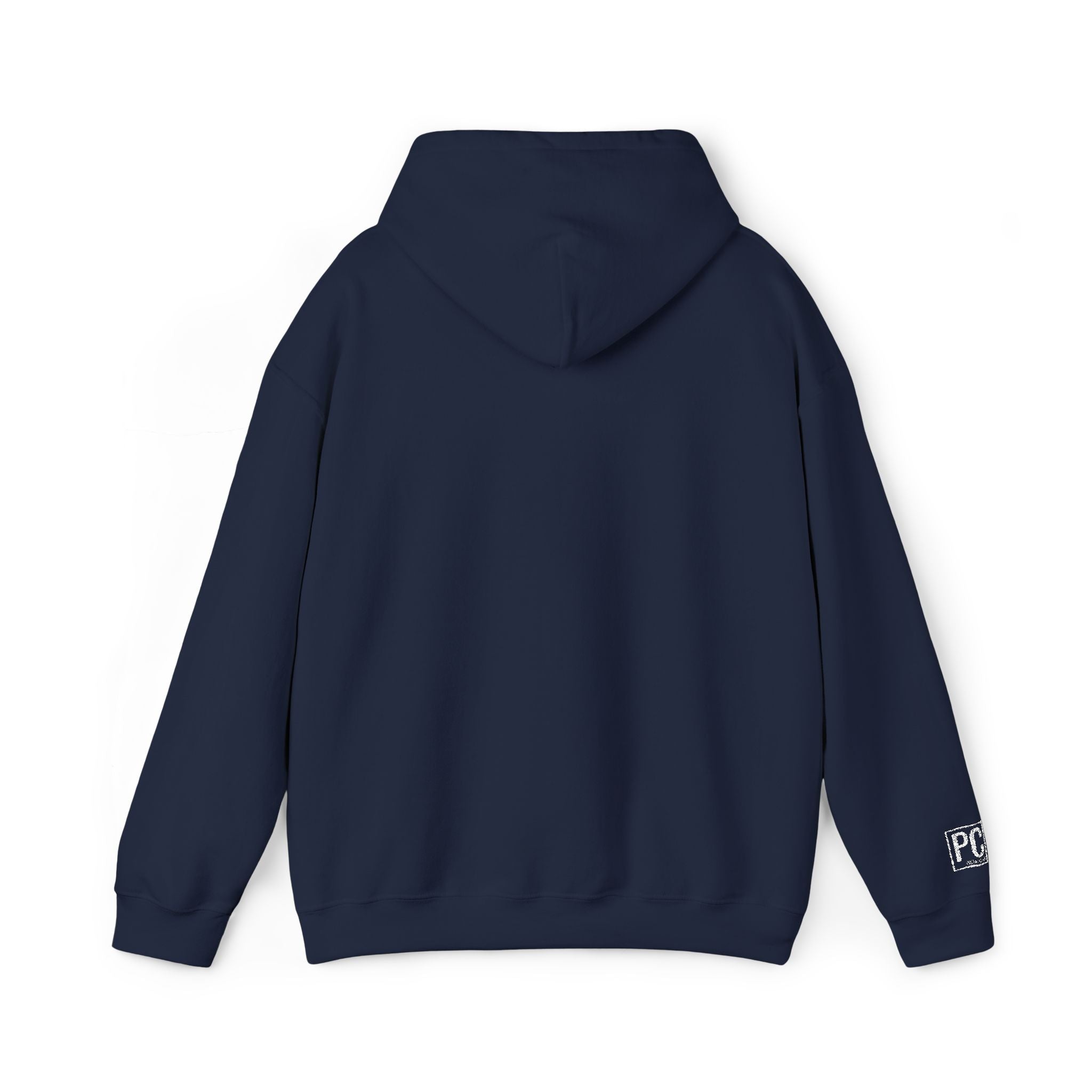Poetic Chaos embroided white logo hoodie