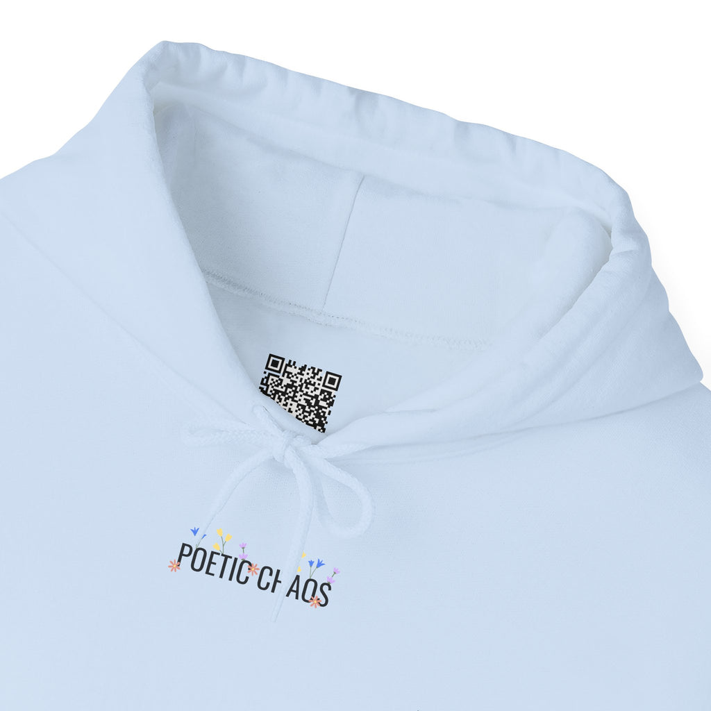 Minimalist 'Pale Chaos' Hoodie – Subtle Text floral Logo Pullover