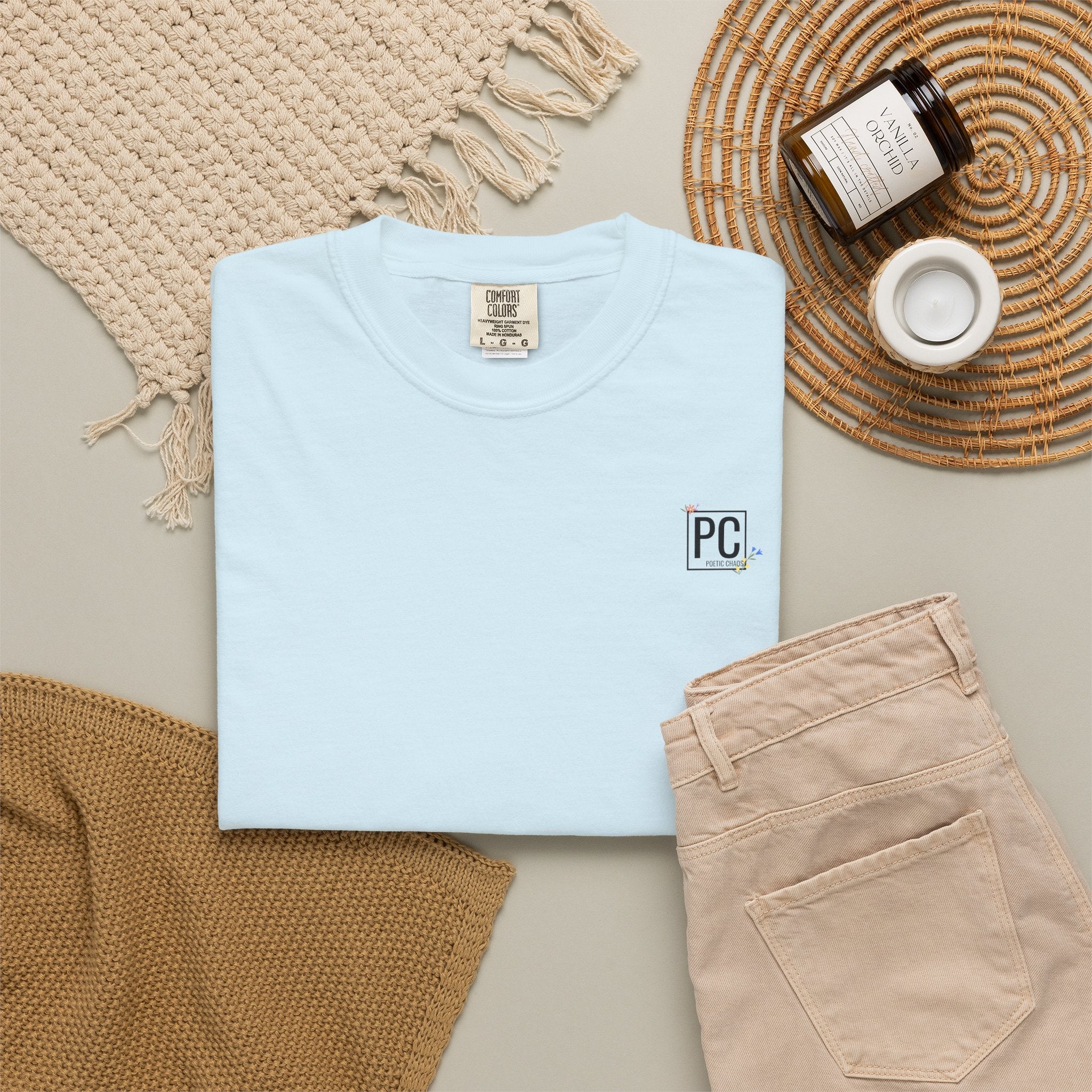 Poetic Chaos Logo T-Shirt — floral design