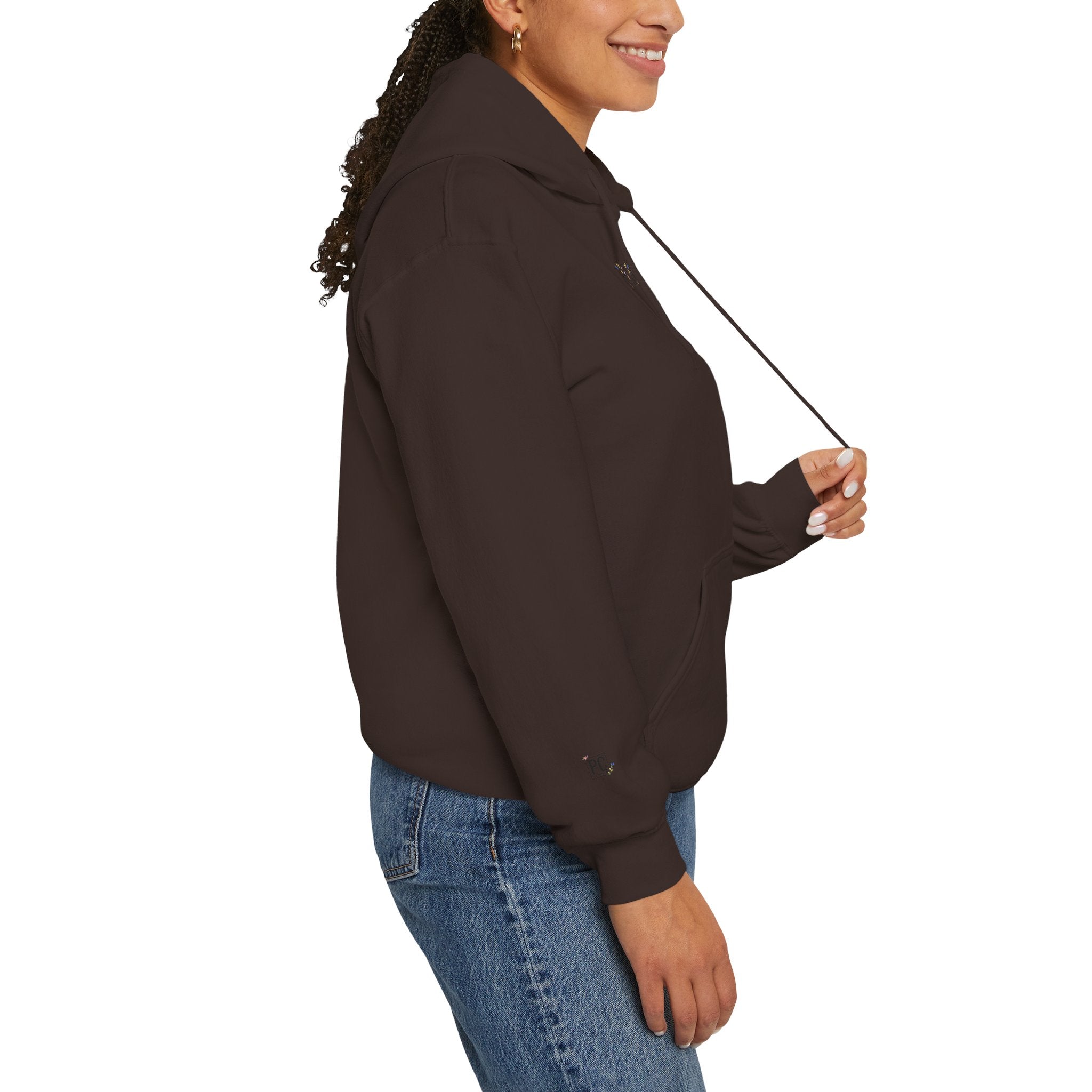 Minimalist 'Pale Chaos' Hoodie – Subtle Text floral Logo Pullover