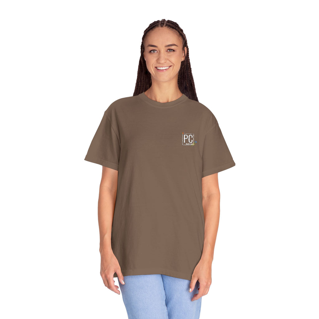 Poetic Chaos embroided white floral logo