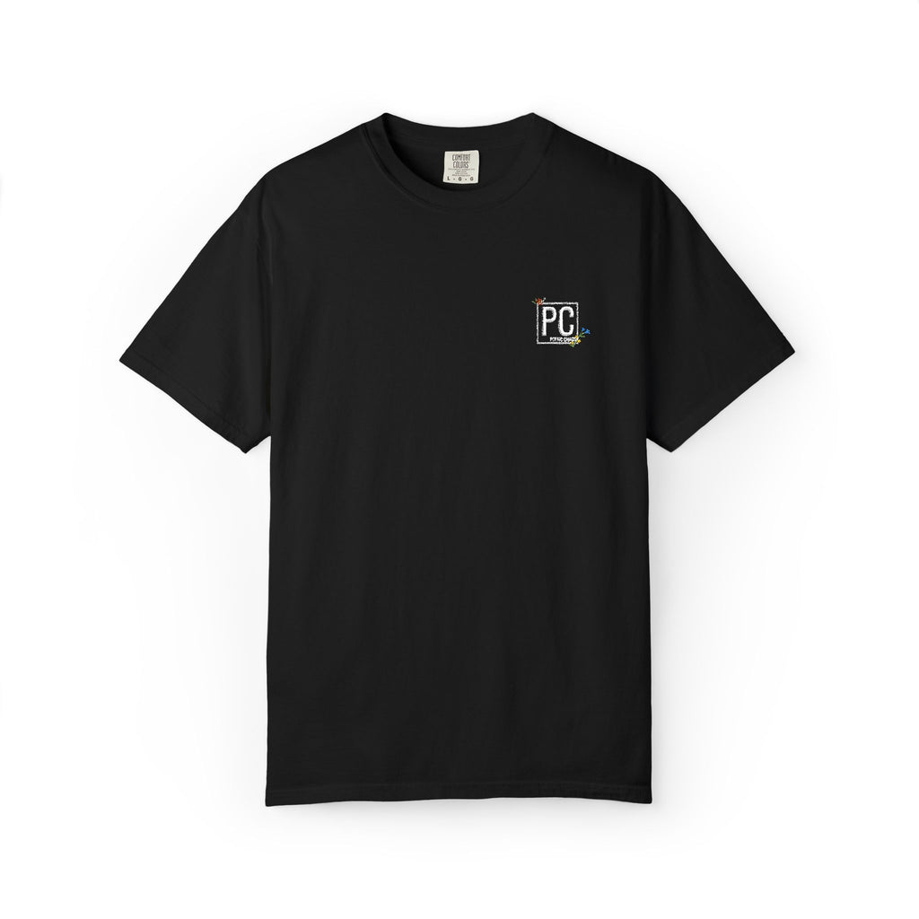 Poetic Chaos embroided white floral logo