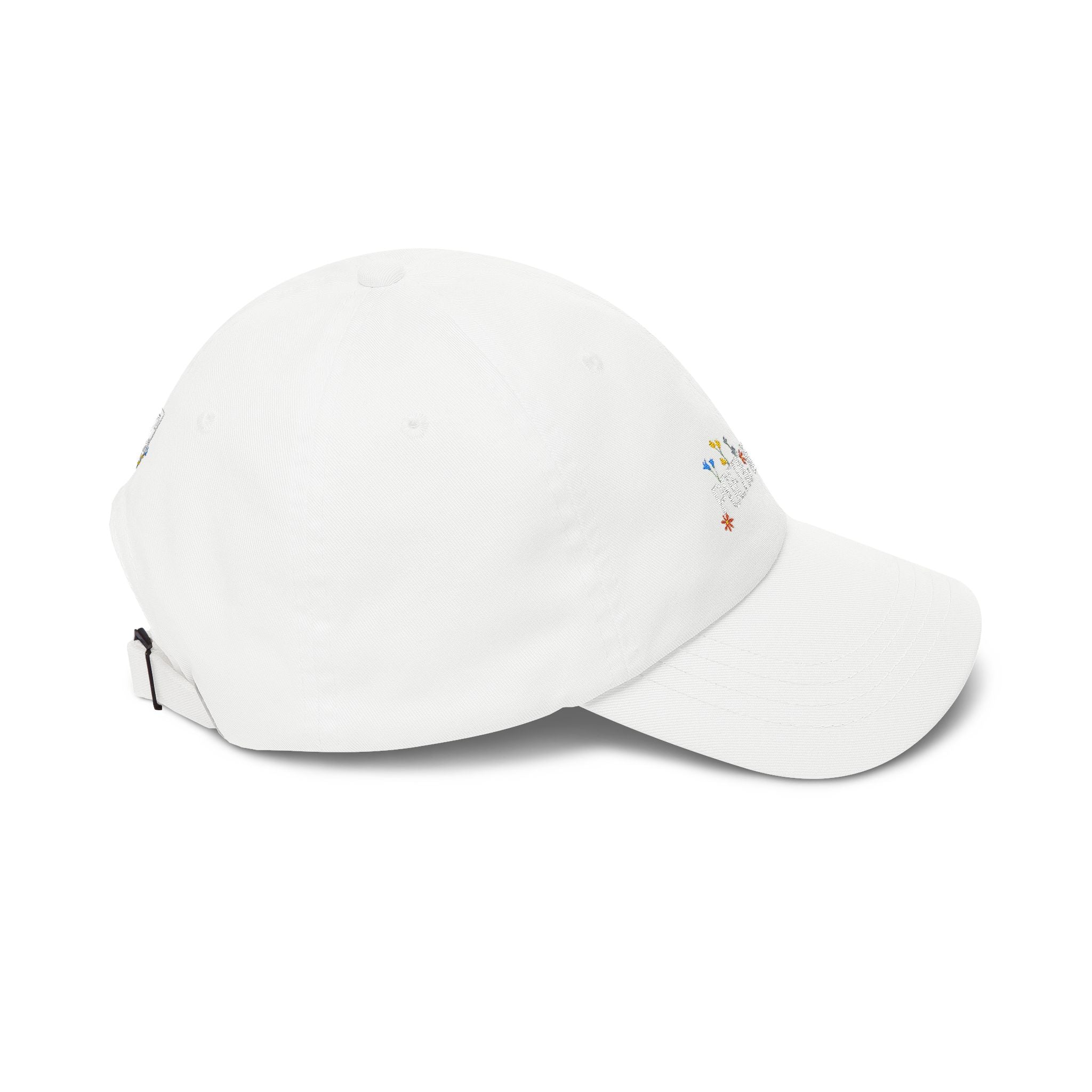 Poetic Chaos white floral logo dad cap-embroided