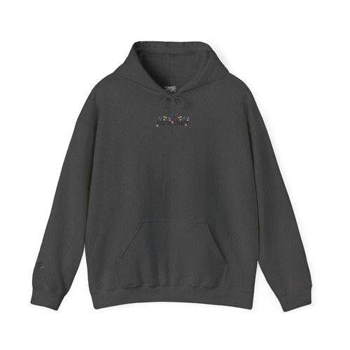 Minimalist 'Pale Chaos' Hoodie – Subtle Text floral Logo Pullover