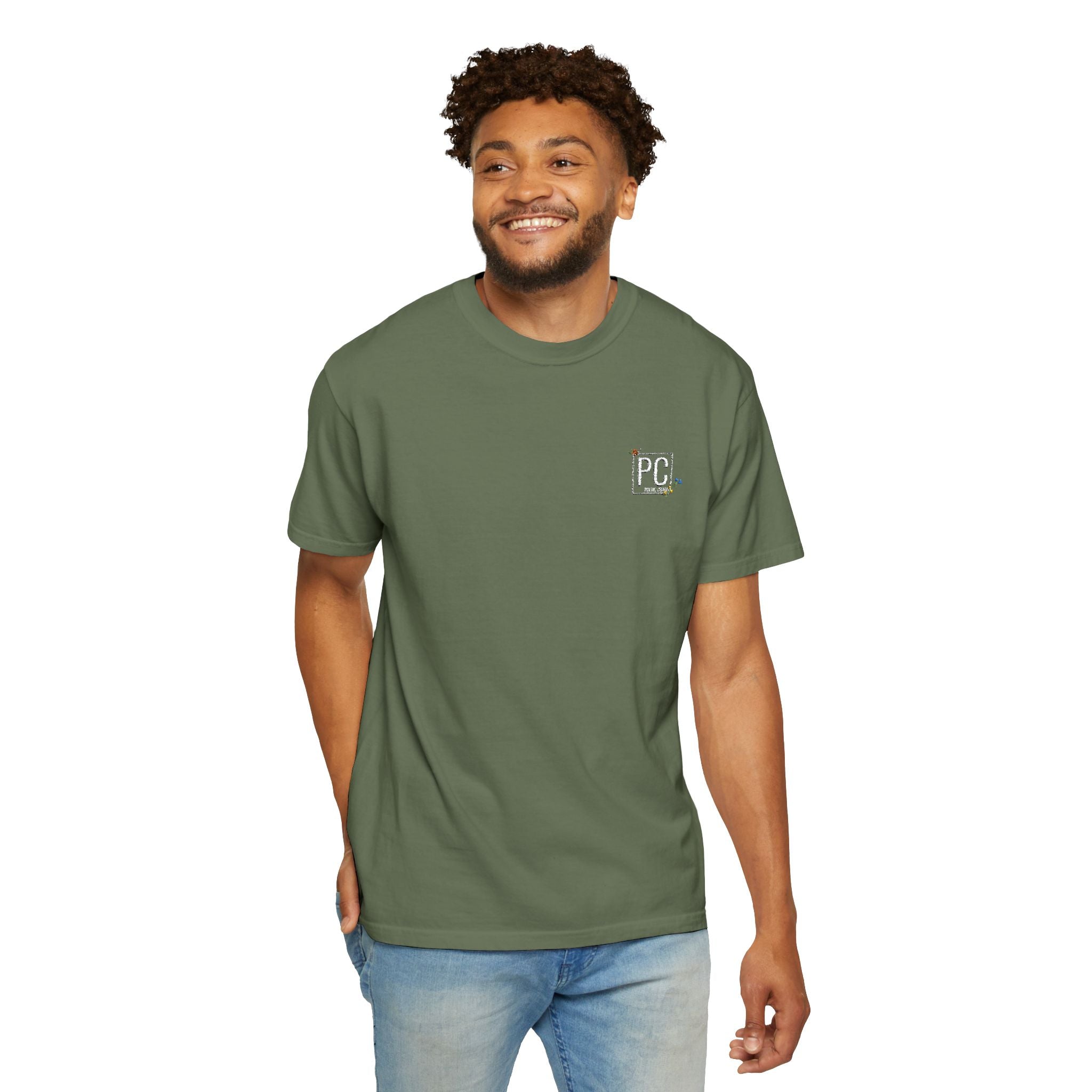 Poetic Chaos embroided white floral logo