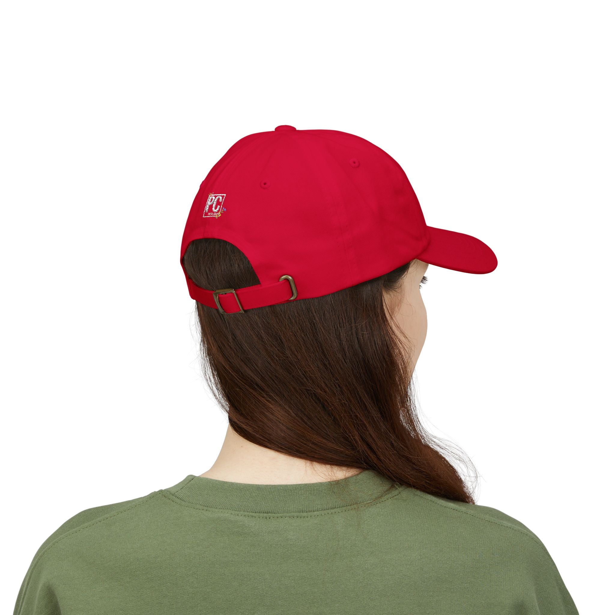 Poetic Chaos white floral logo dad cap-embroided