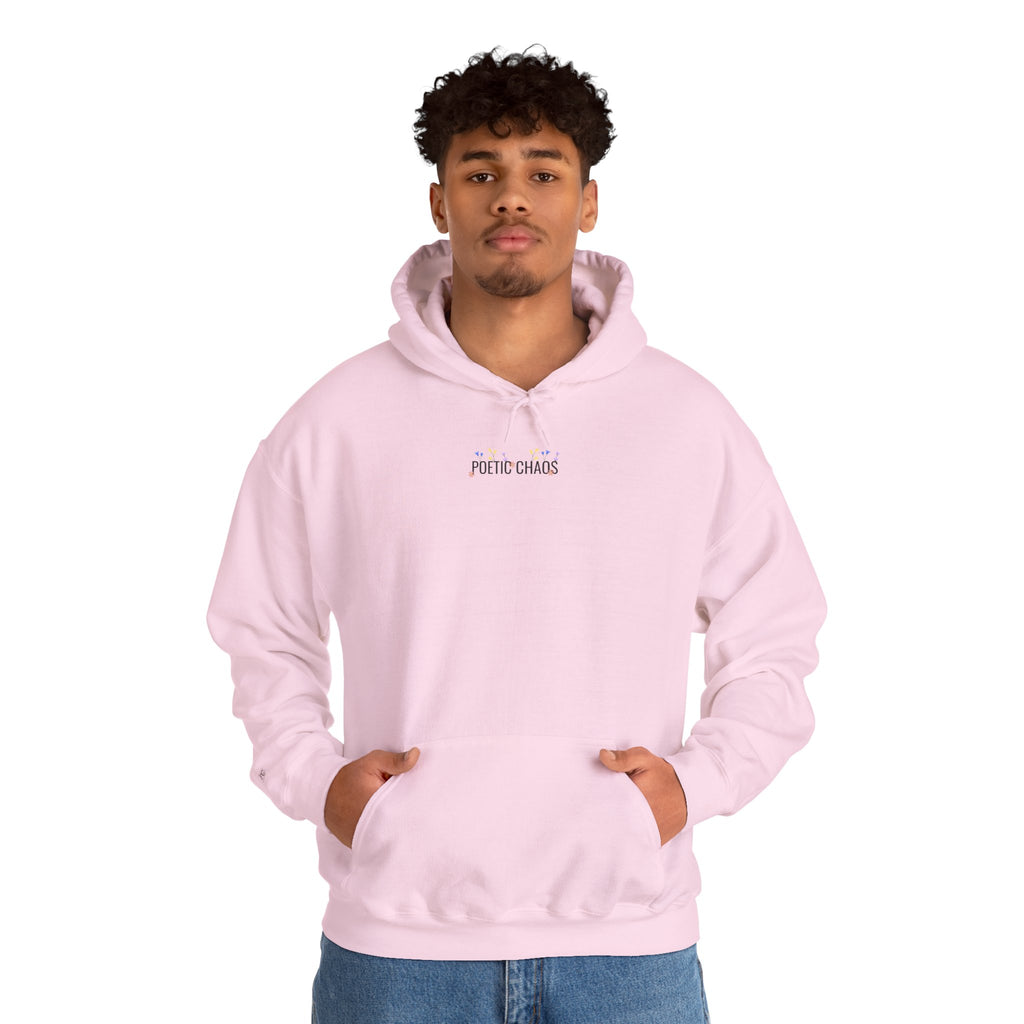 Minimalist 'Pale Chaos' Hoodie – Subtle Text floral Logo Pullover
