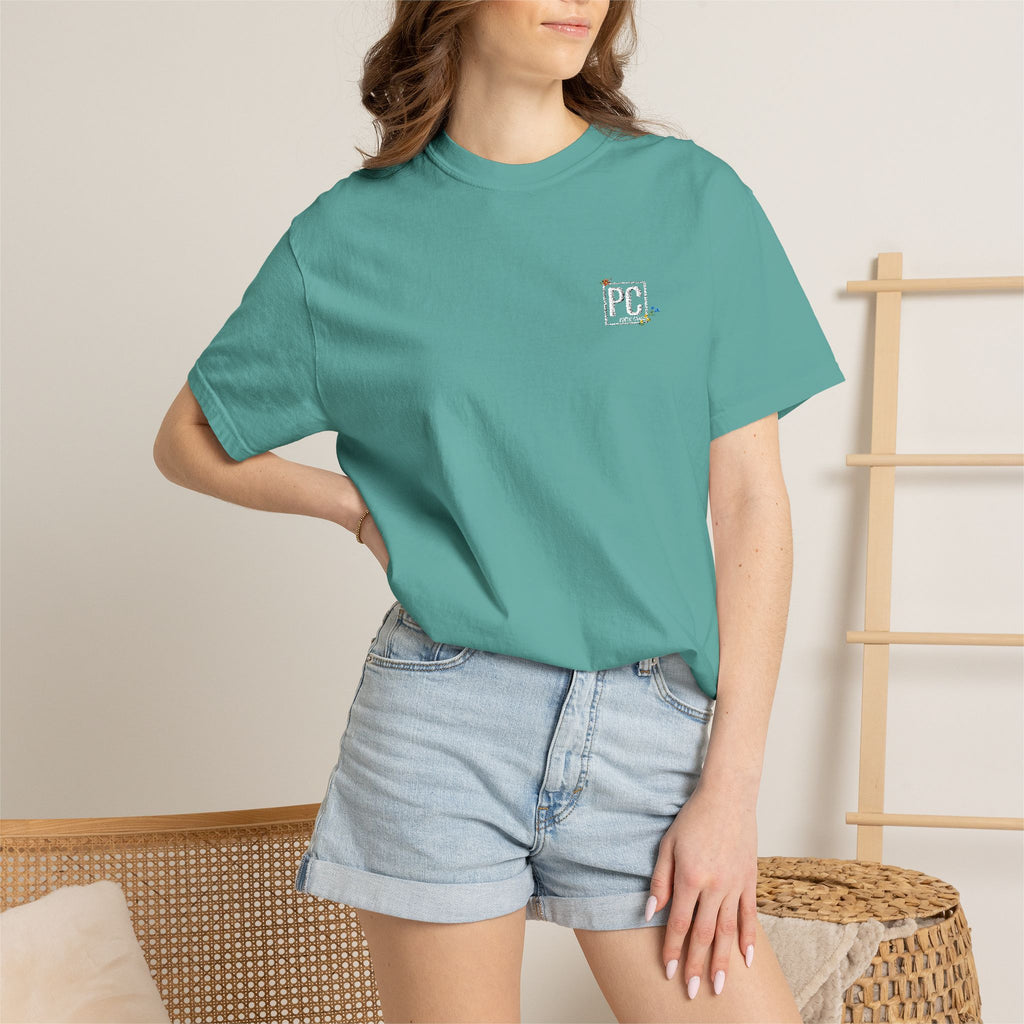 Poetic Chaos embroided white floral logo