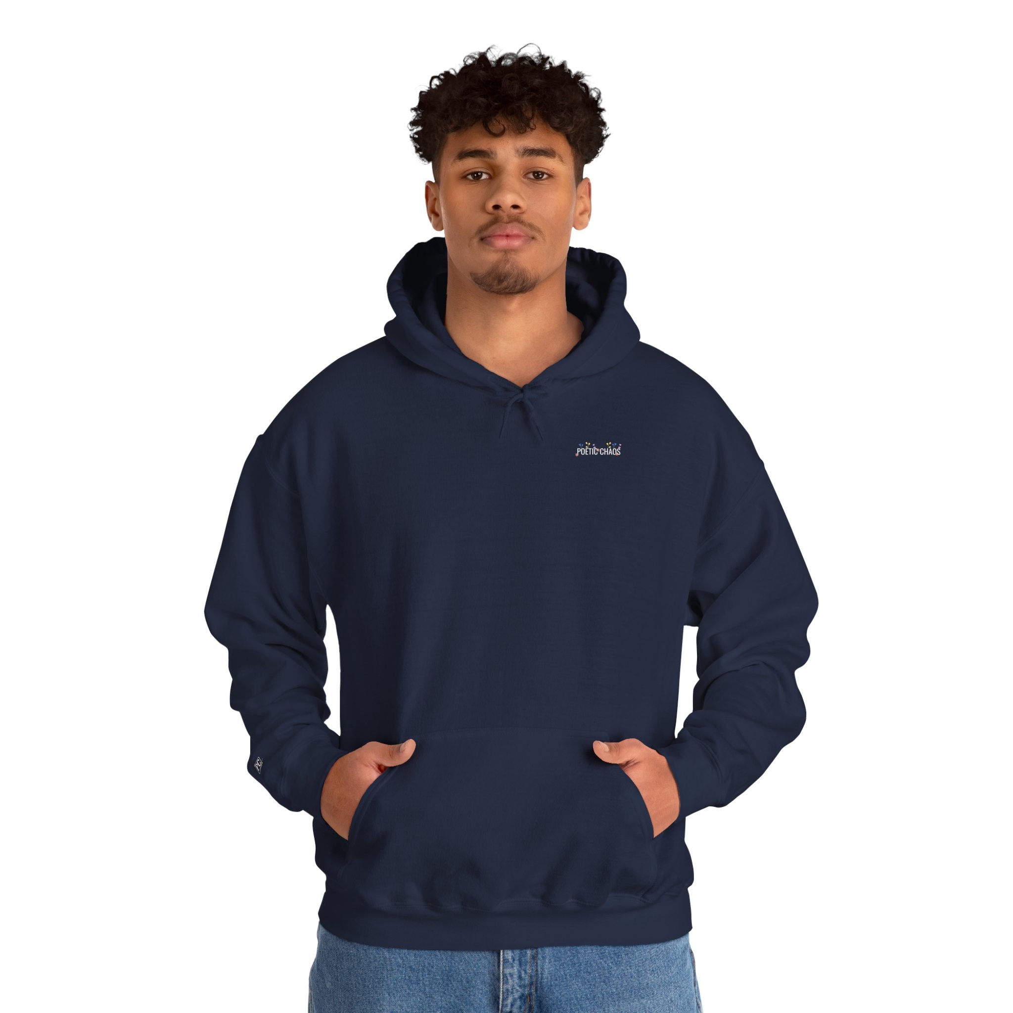 Poetic Chaos Pullover Hoodie Floral White Logo