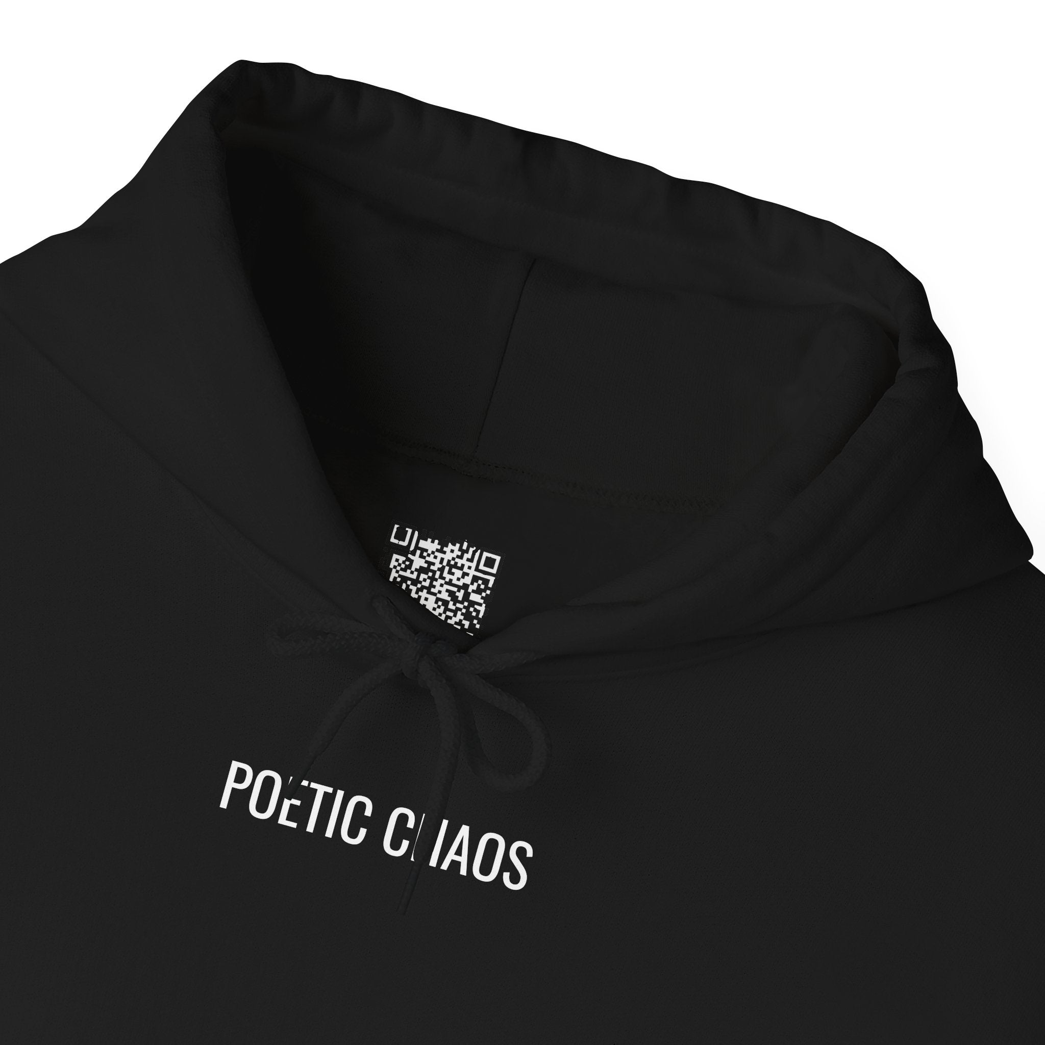 Poetic Chaos Hoodie — Minimal Black Streetwear Pullover white label