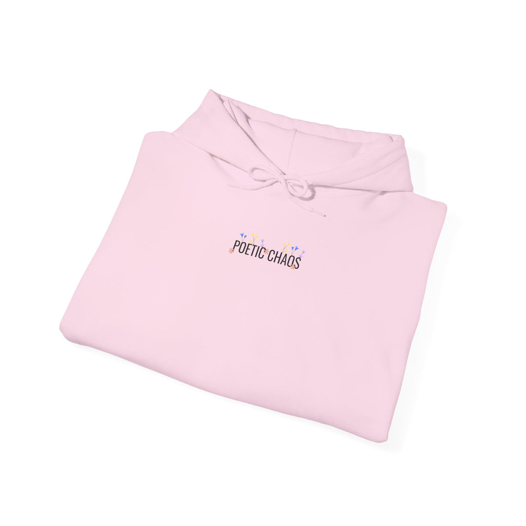 Minimalist 'Pale Chaos' Hoodie – Subtle Text floral Logo Pullover