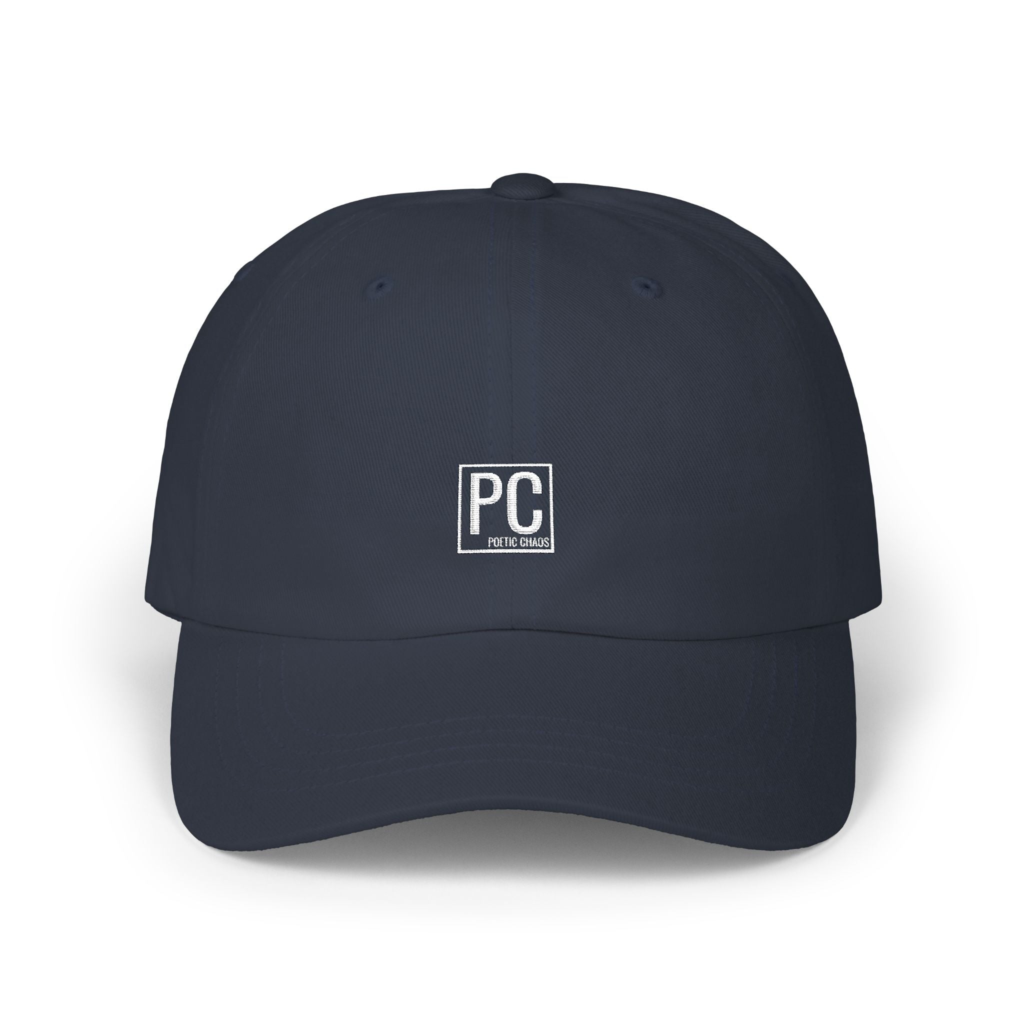 Poetic Chaos white label logo Dad Cap — Minimal Classic Embroidered Hat