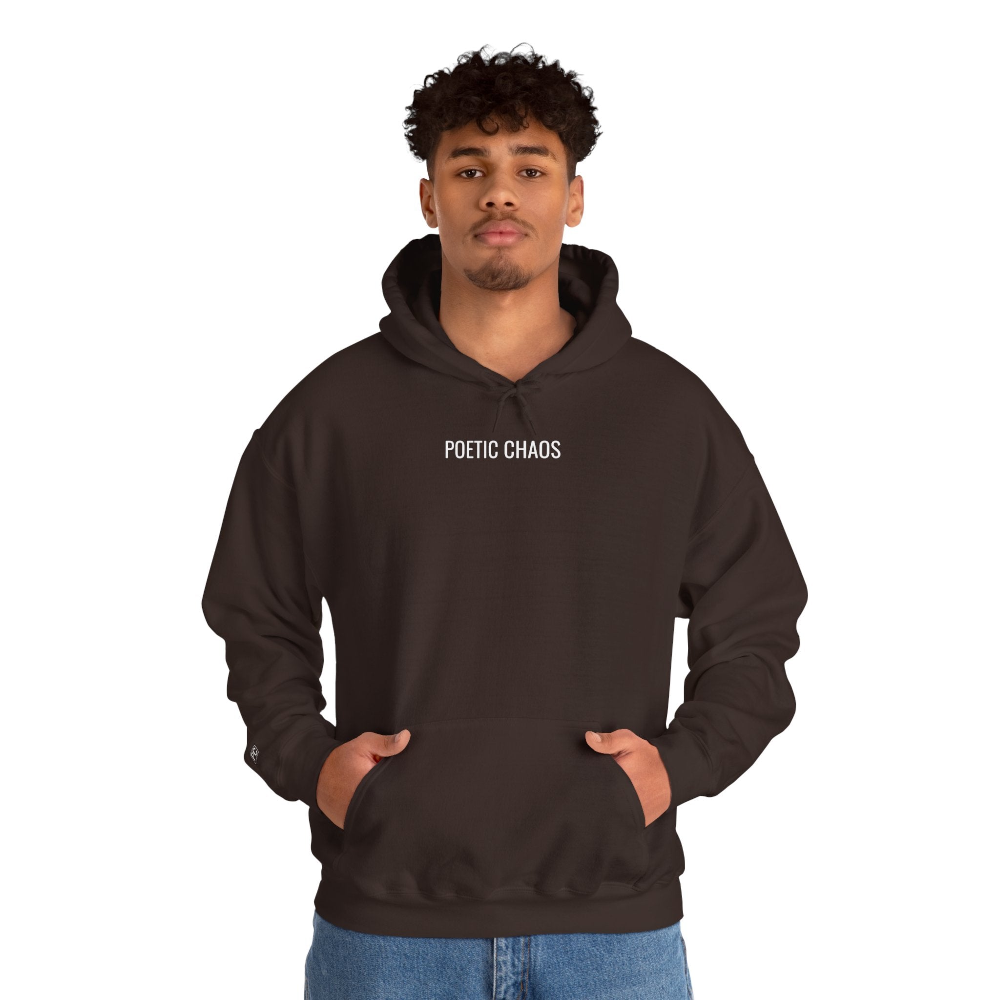 Poetic Chaos Hoodie — Minimal Black Streetwear Pullover white label