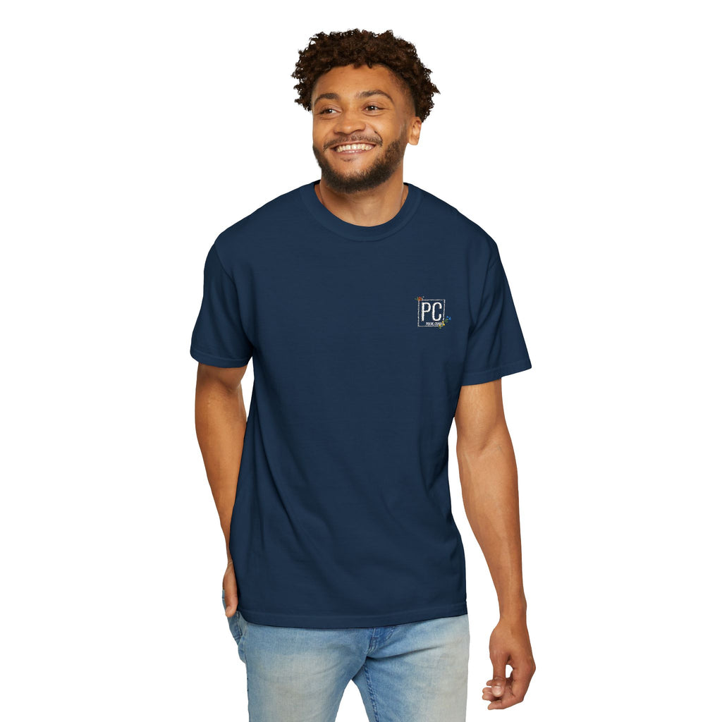 Poetic Chaos embroided white floral logo