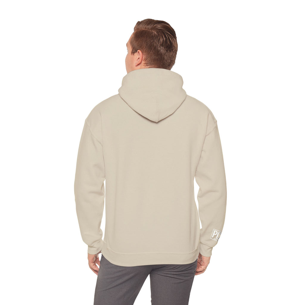 Poetic Chaos embroided white logo hoodie