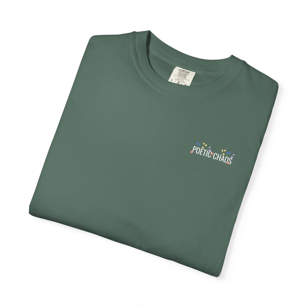 Poetic chaos minimal t-shirts floral white label