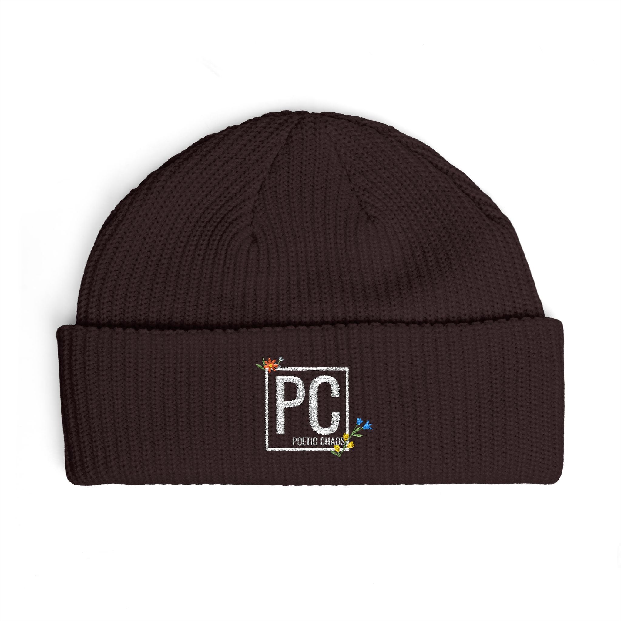 Poetic Chaos pc white floral logo