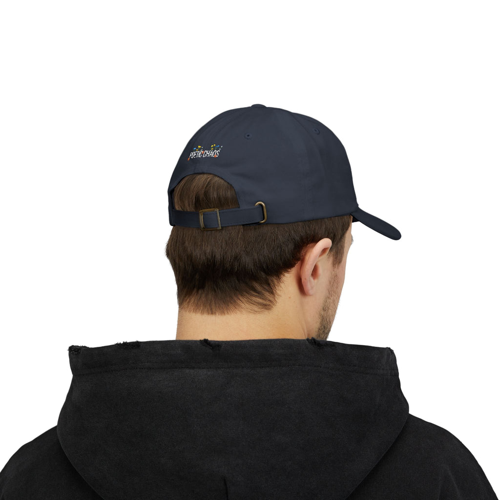 Poetic Chaos Dad Cap white Floral logo Embroidered Baseball Hat