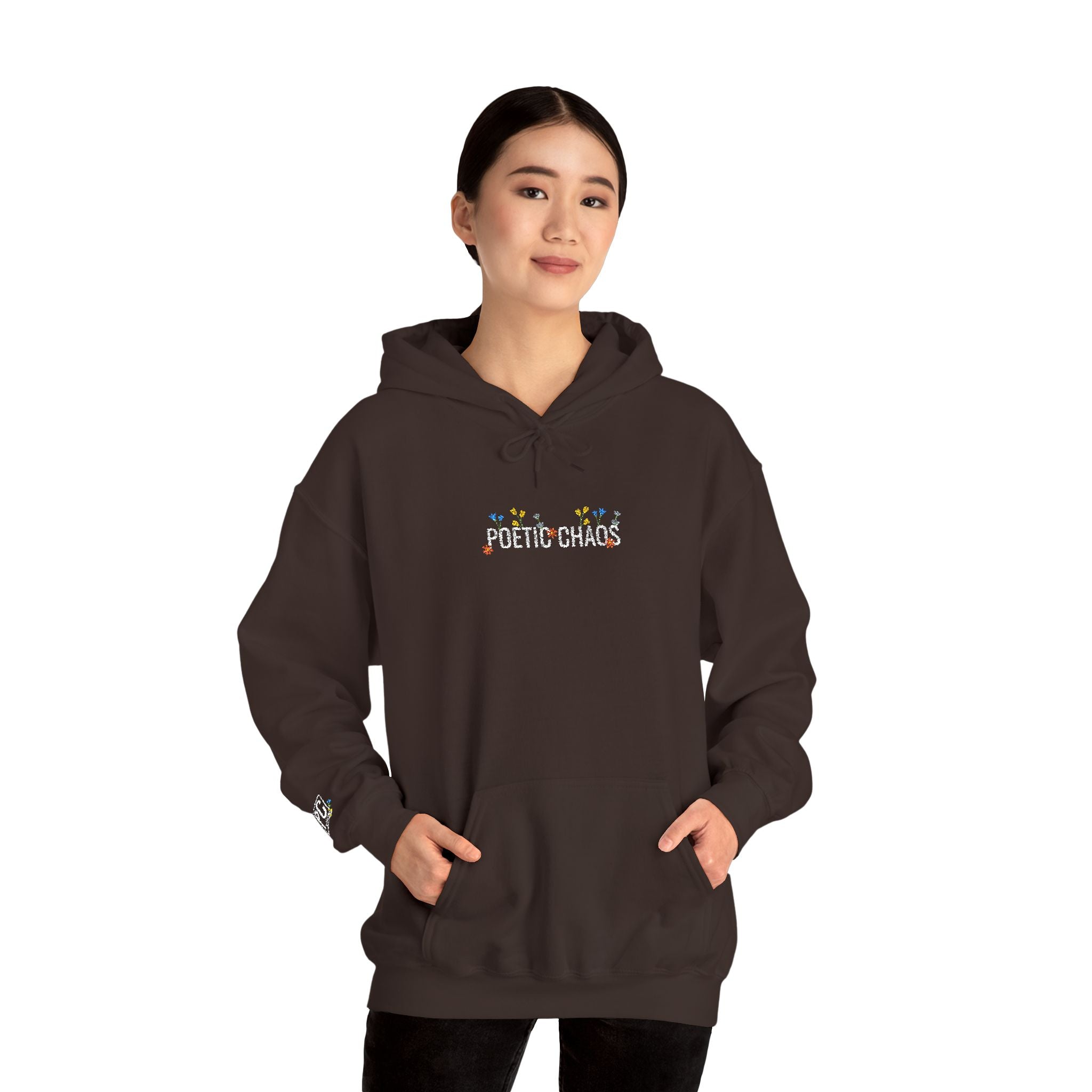 Poetic Chaos Embroided Floral Hoodie