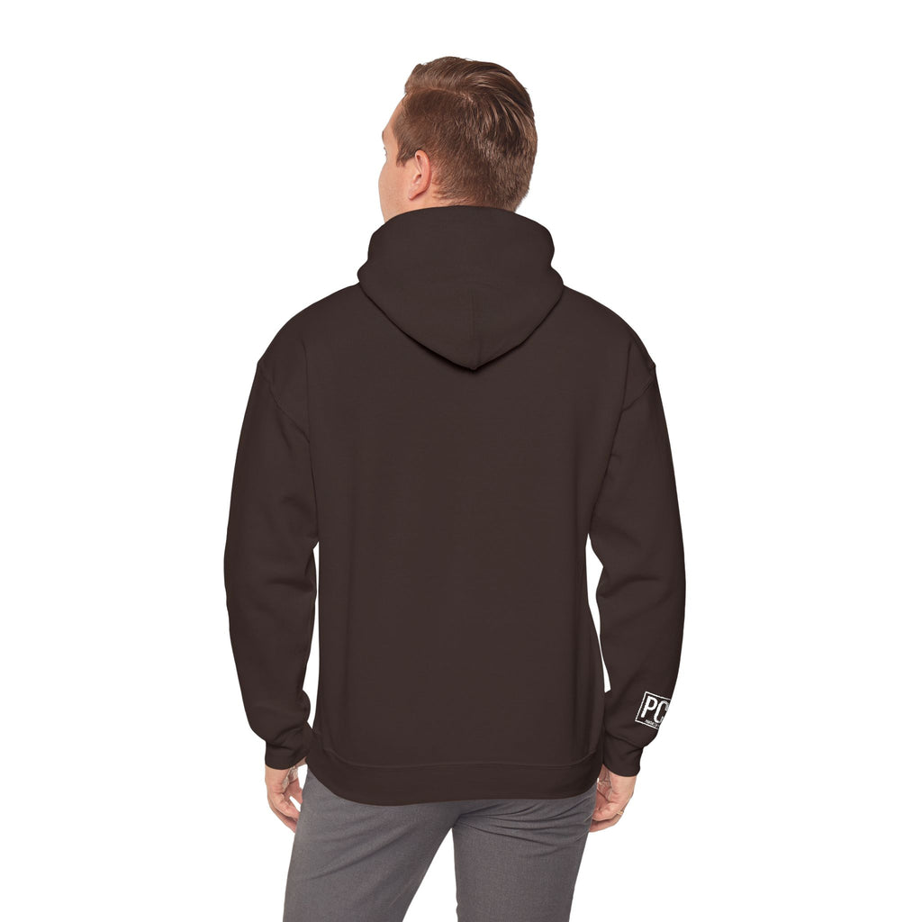 Poetic Chaos embroided white logo hoodie