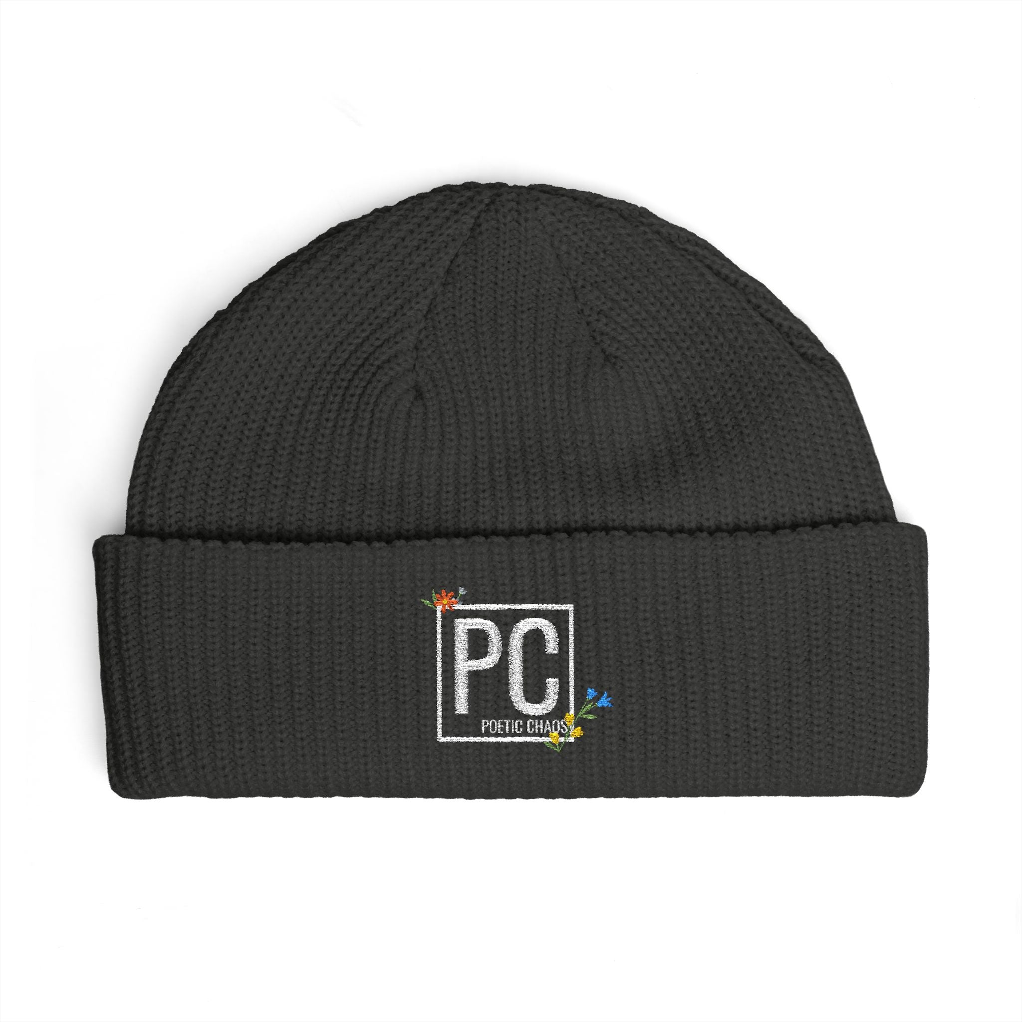 Poetic Chaos pc white floral logo