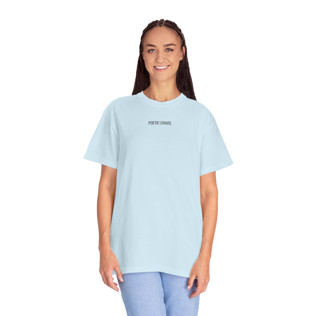 Poetic Chaos T-Shirt — Minimal Text Graphic Tee ("Poetic Chaos")