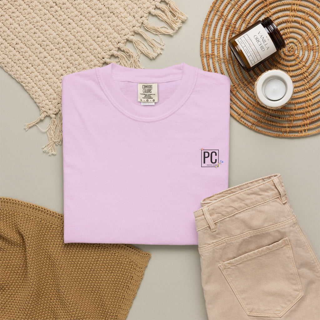 Poetic Chaos Logo T-Shirt — floral design