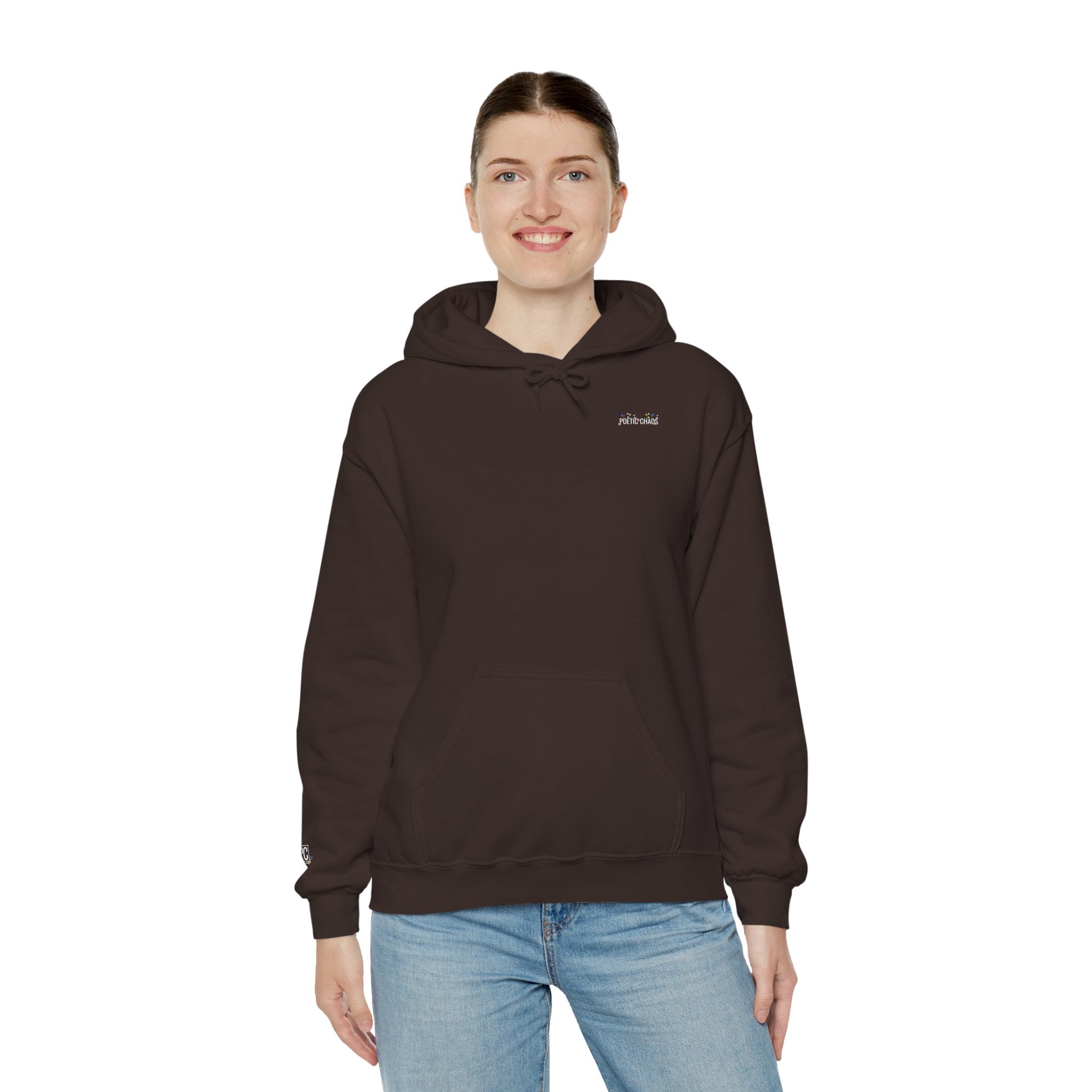 Poetic Chaos Pullover Hoodie Floral White Logo