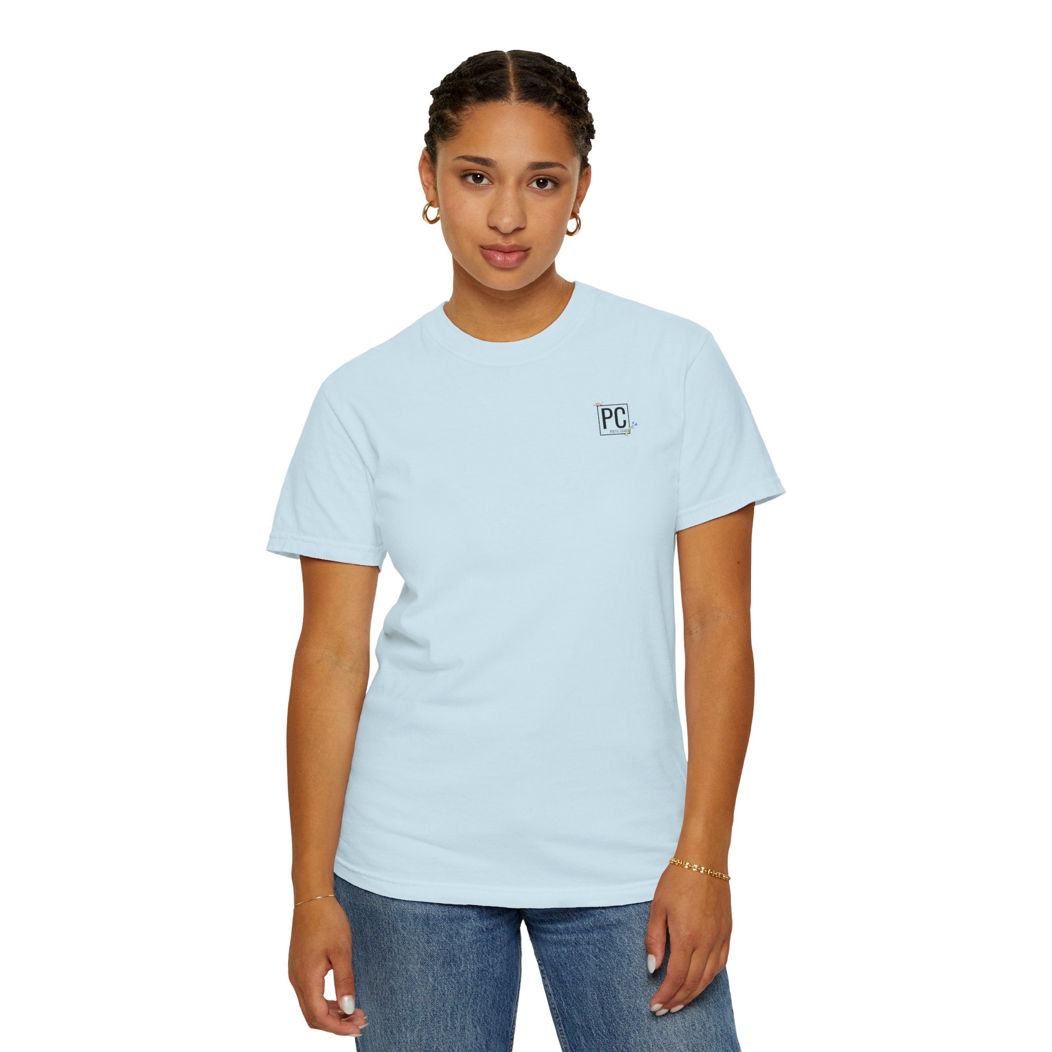 Poetic Chaos Logo T-Shirt — floral design
