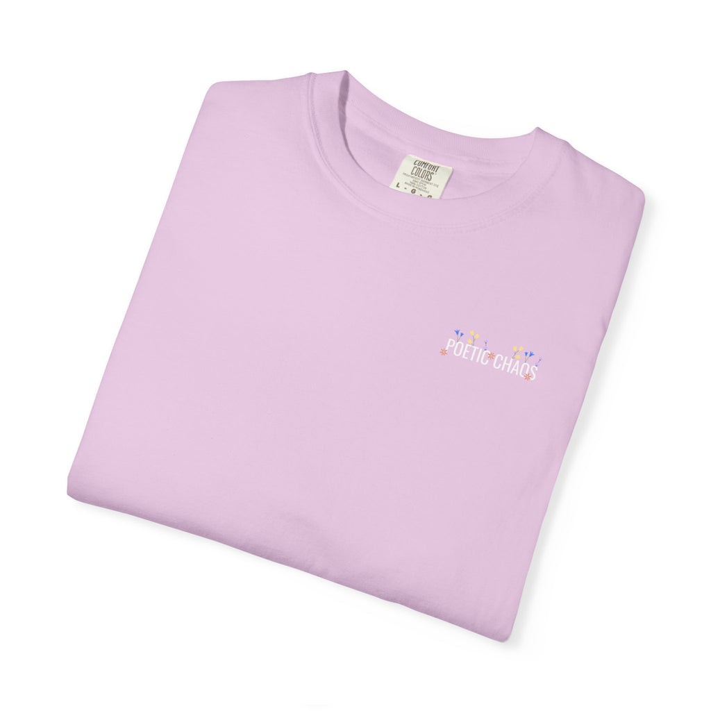 Poetic chaos minimal t-shirts floral white label