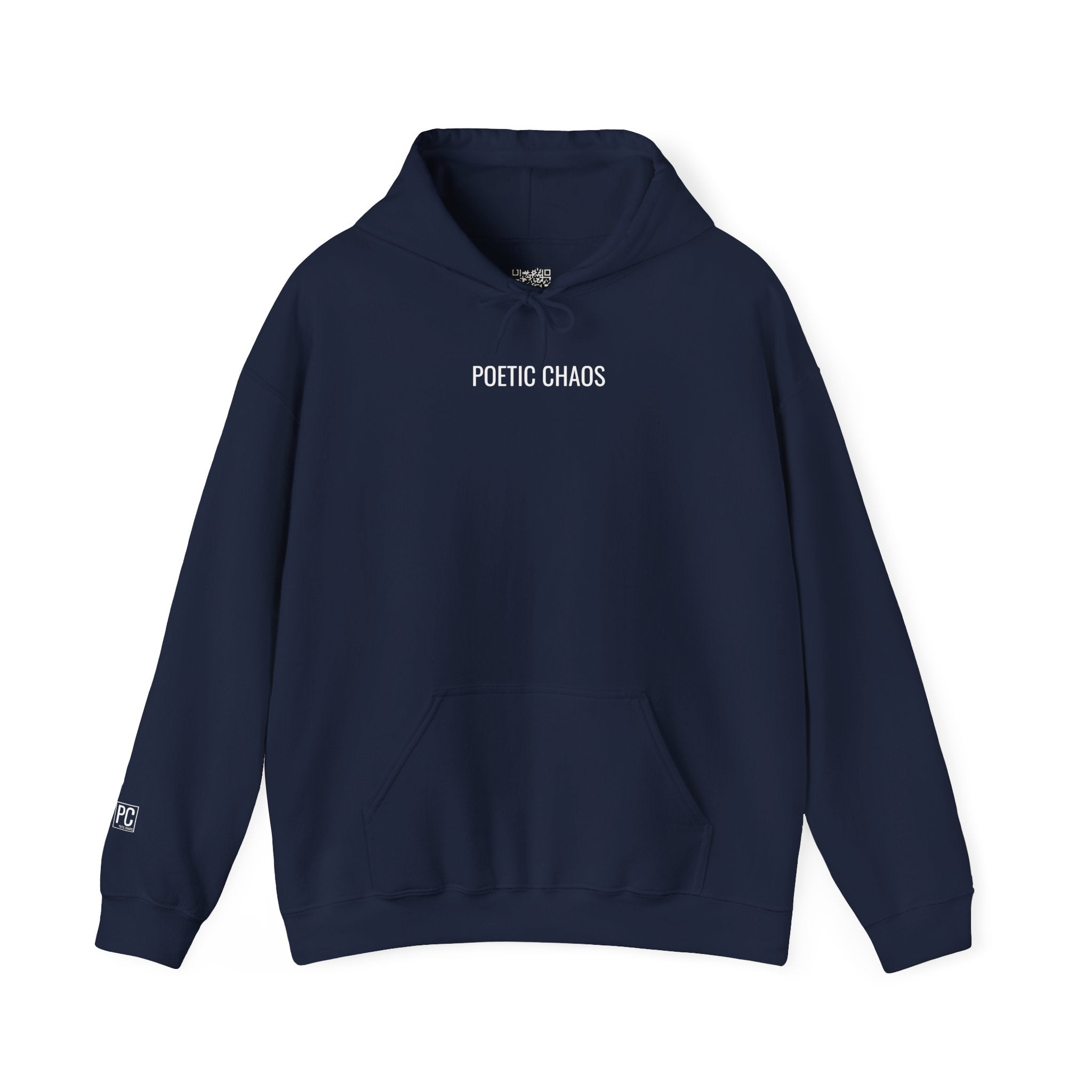 Poetic Chaos Hoodie — Minimal Black Streetwear Pullover white label