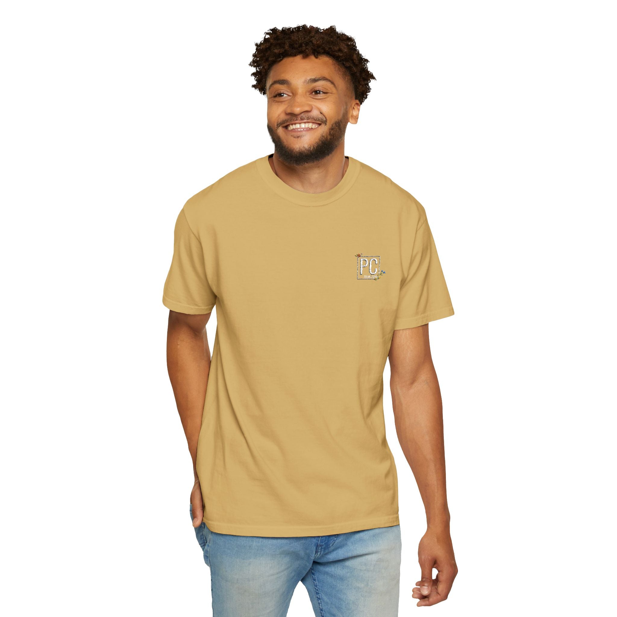 Poetic Chaos embroided white floral logo