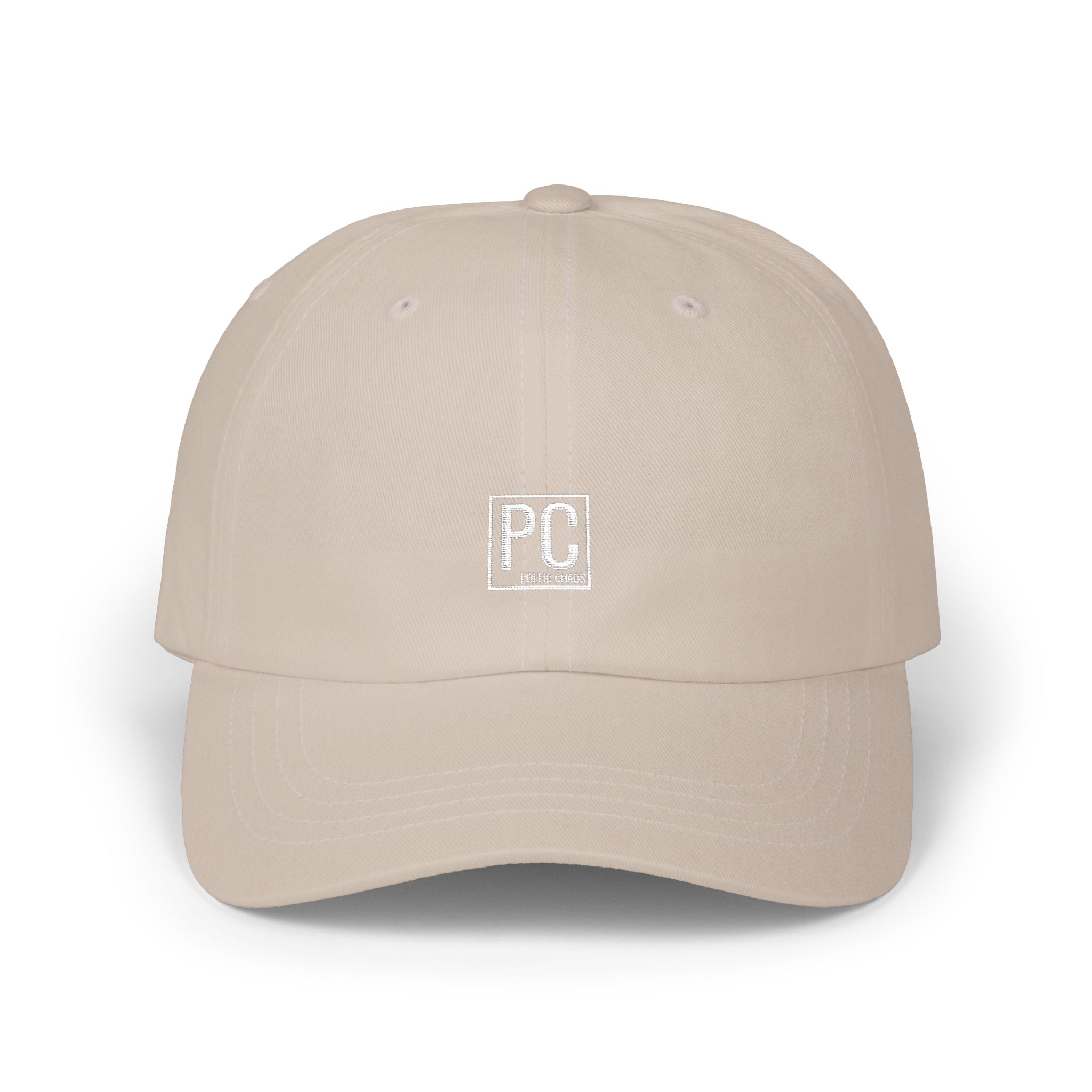 Poetic Chaos white label logo Dad Cap — Minimal Classic Embroidered Hat